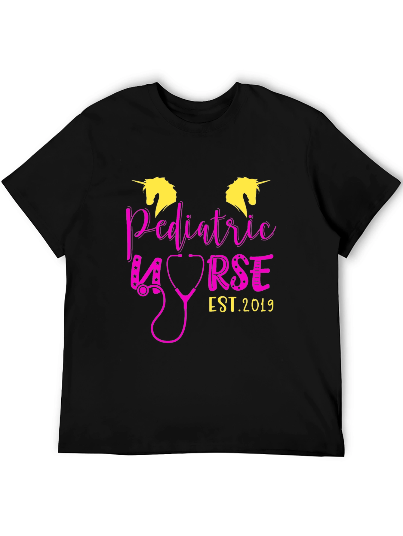 Black Pediatric Nurse Unicorn T-Shirt - Est. 2019 view 5
