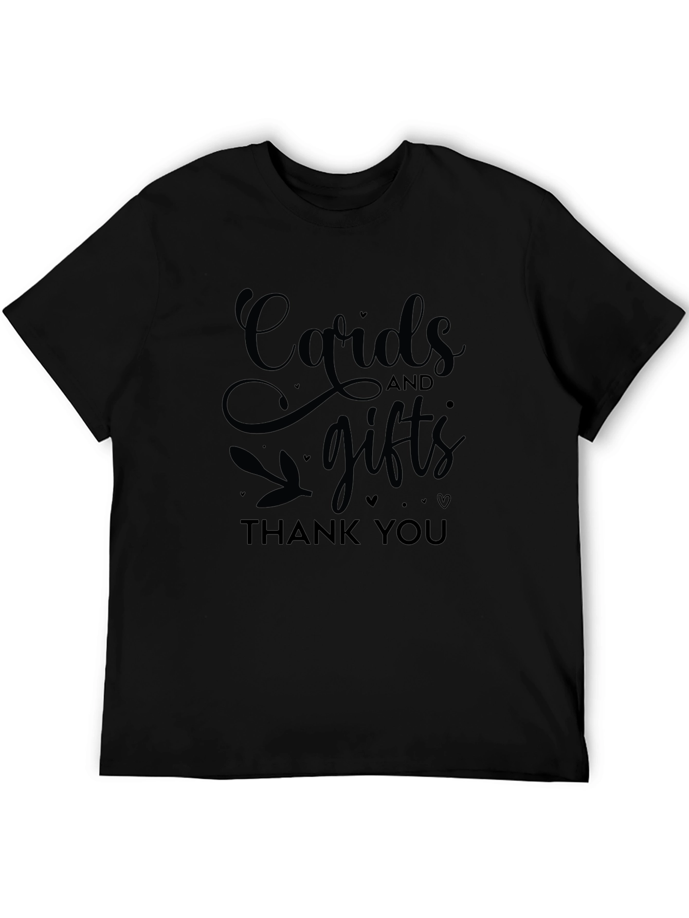 Cards and Gifts Thank You Black T-Shirt - 5