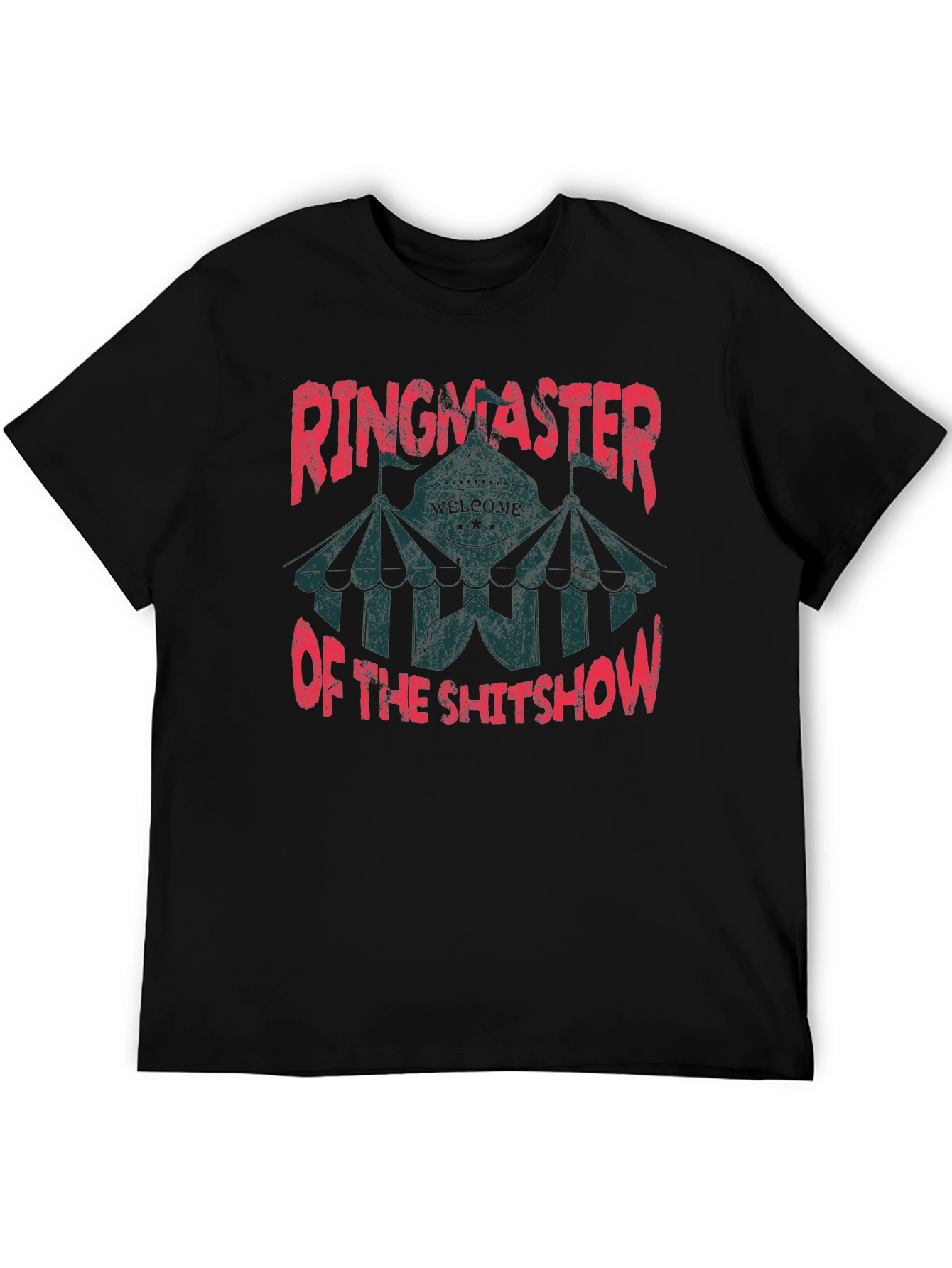 Black Ringmaster of the Shitshow Black Graphic T-Shirt view 5