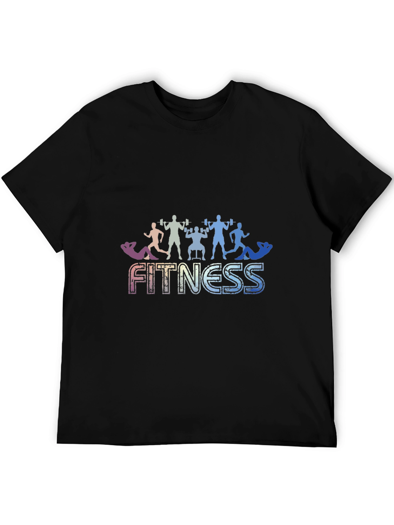Black Fitness Graphic Black T-Shirt view 5