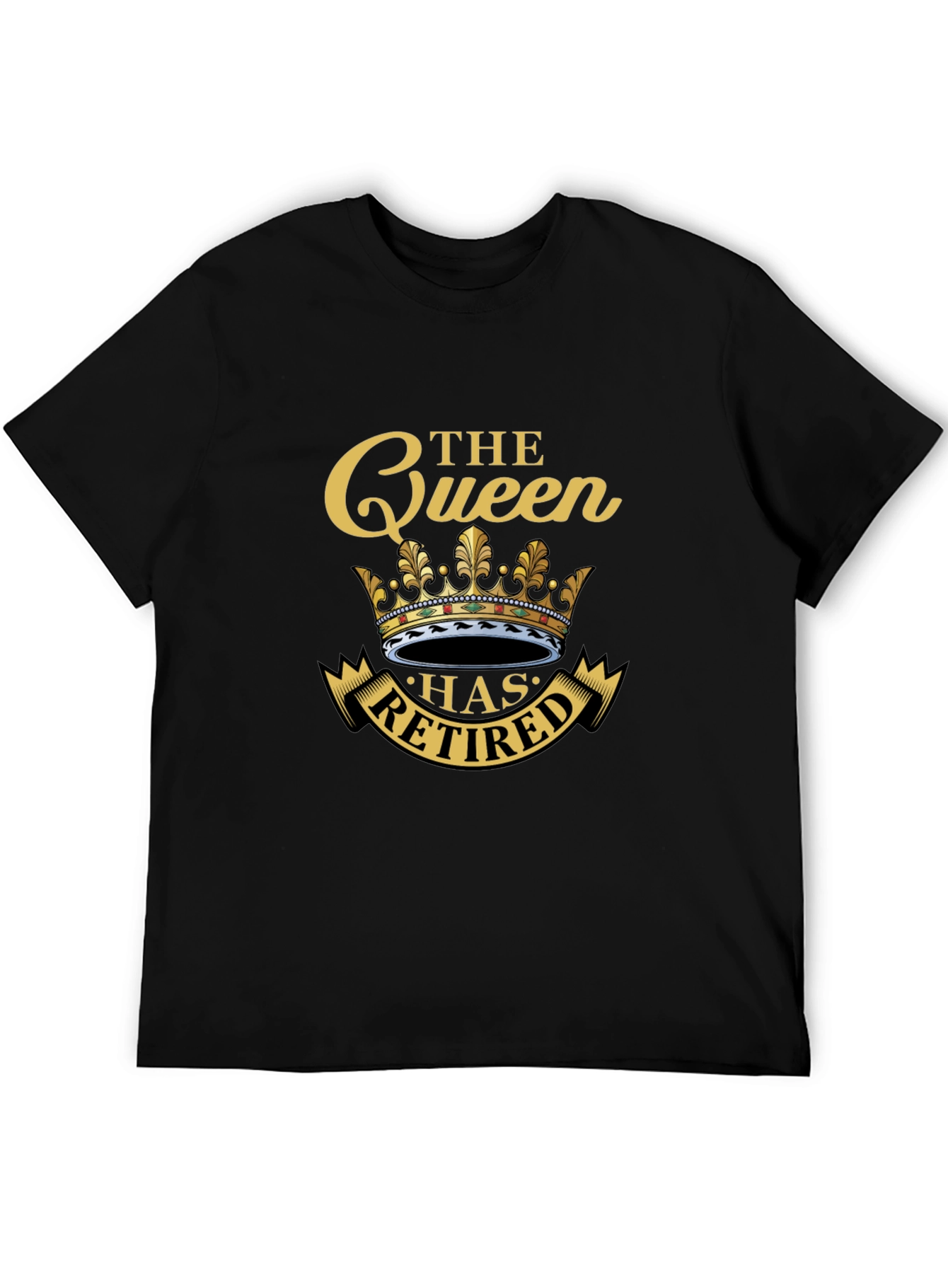 Black The Queen Has Retired T-Shirt view 5