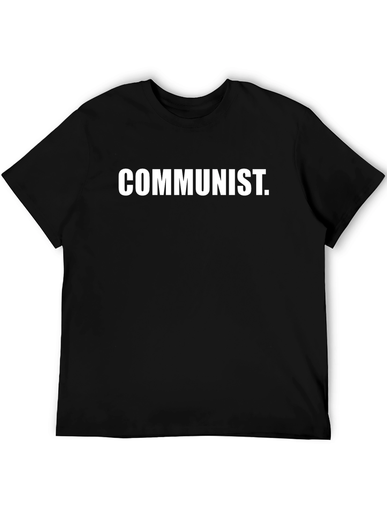 Black Communist Slogan Black T-Shirt view 5