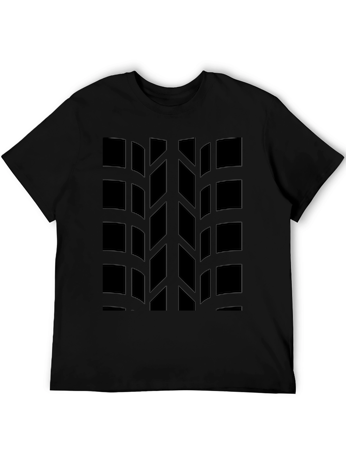 Black Black Tire Tread Graphic Tee - Auto Enthusiast Apparel view 5