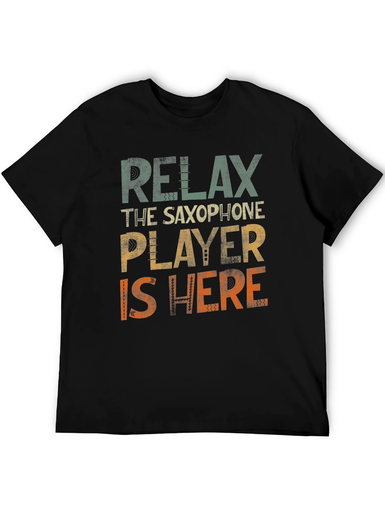 Black Relax Saxophone Player T-Shirt - Music Lover Tee view 5