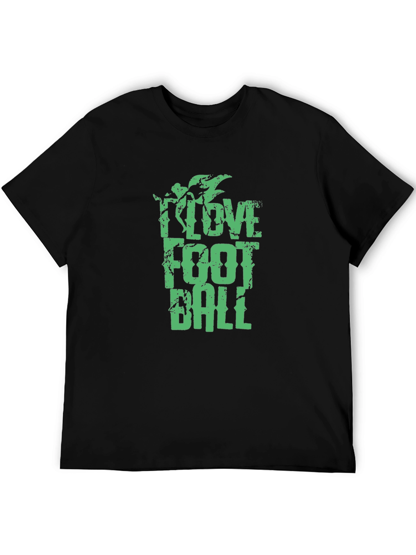 Black I Love Football T-Shirt - Stylish Graphic Tee for Sports Fans view 5