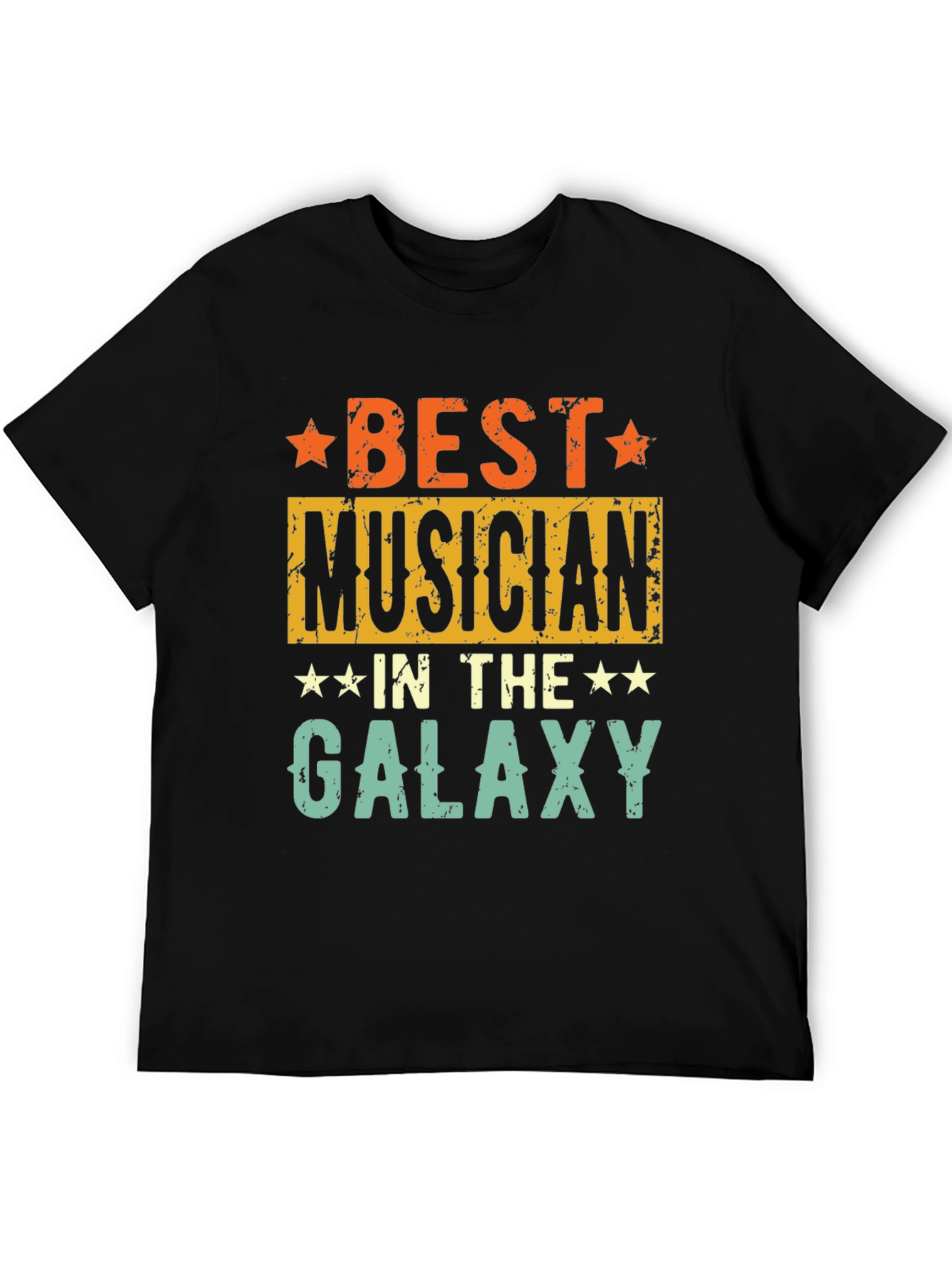Black Best Musician in the Galaxy T-Shirt - Retro Style view 5