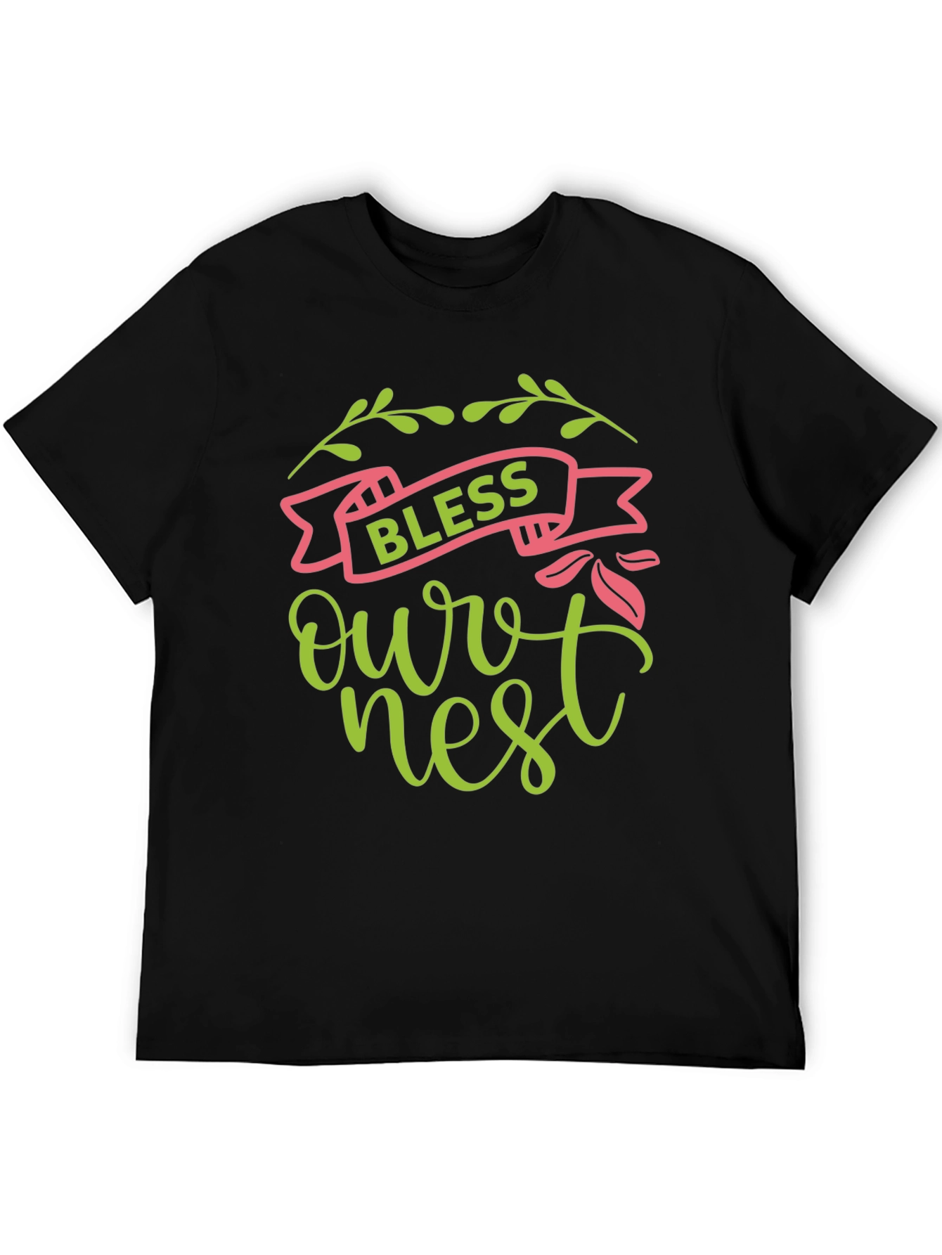 Black Bless Our Nest Graphic Tee - Black view 5