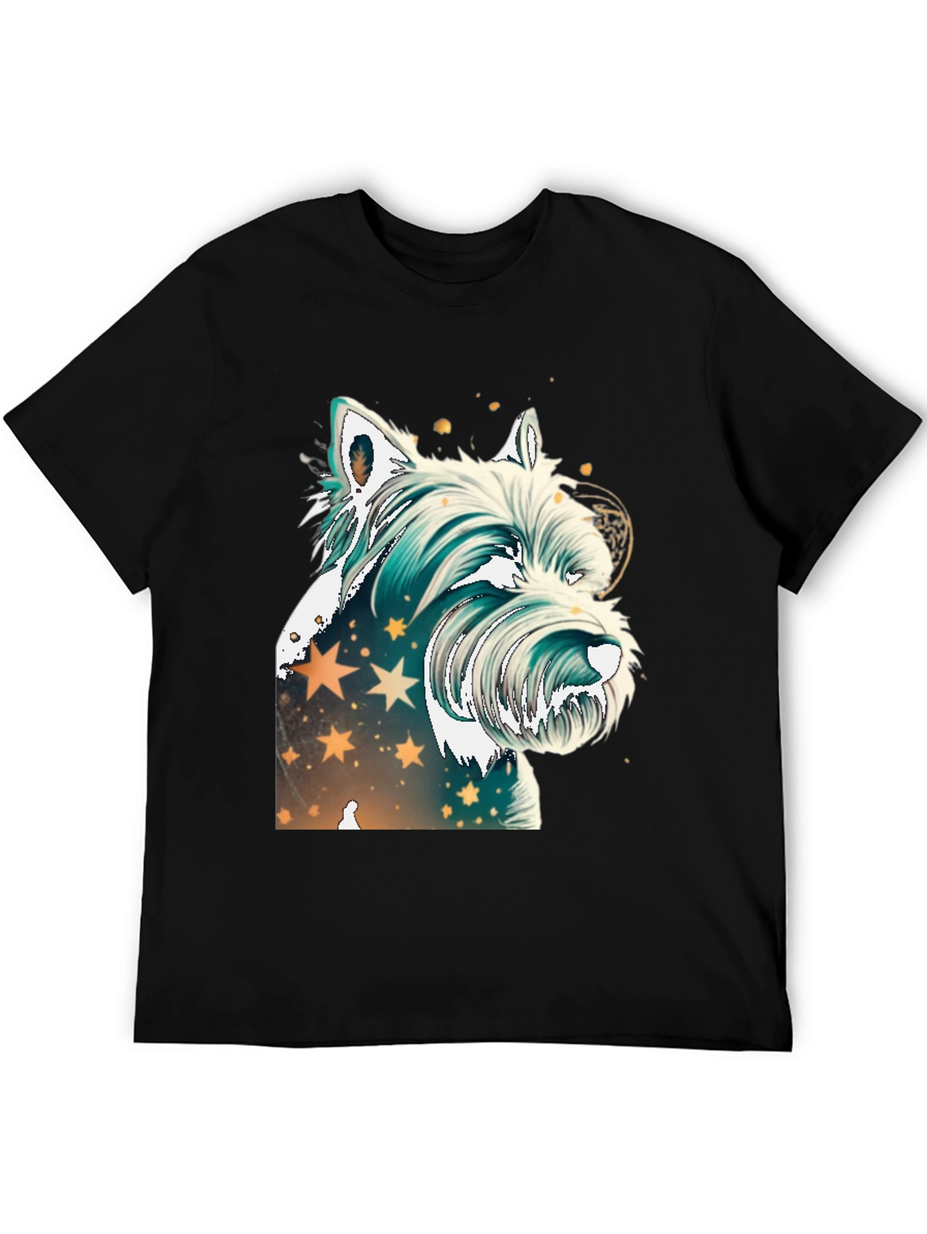 Black Westie Dog Graphic Tee - Starry Design view 5