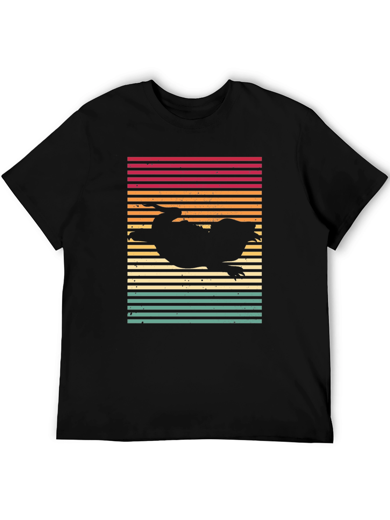 Black Retro Platypus T-Shirt - Sunset Style view 5