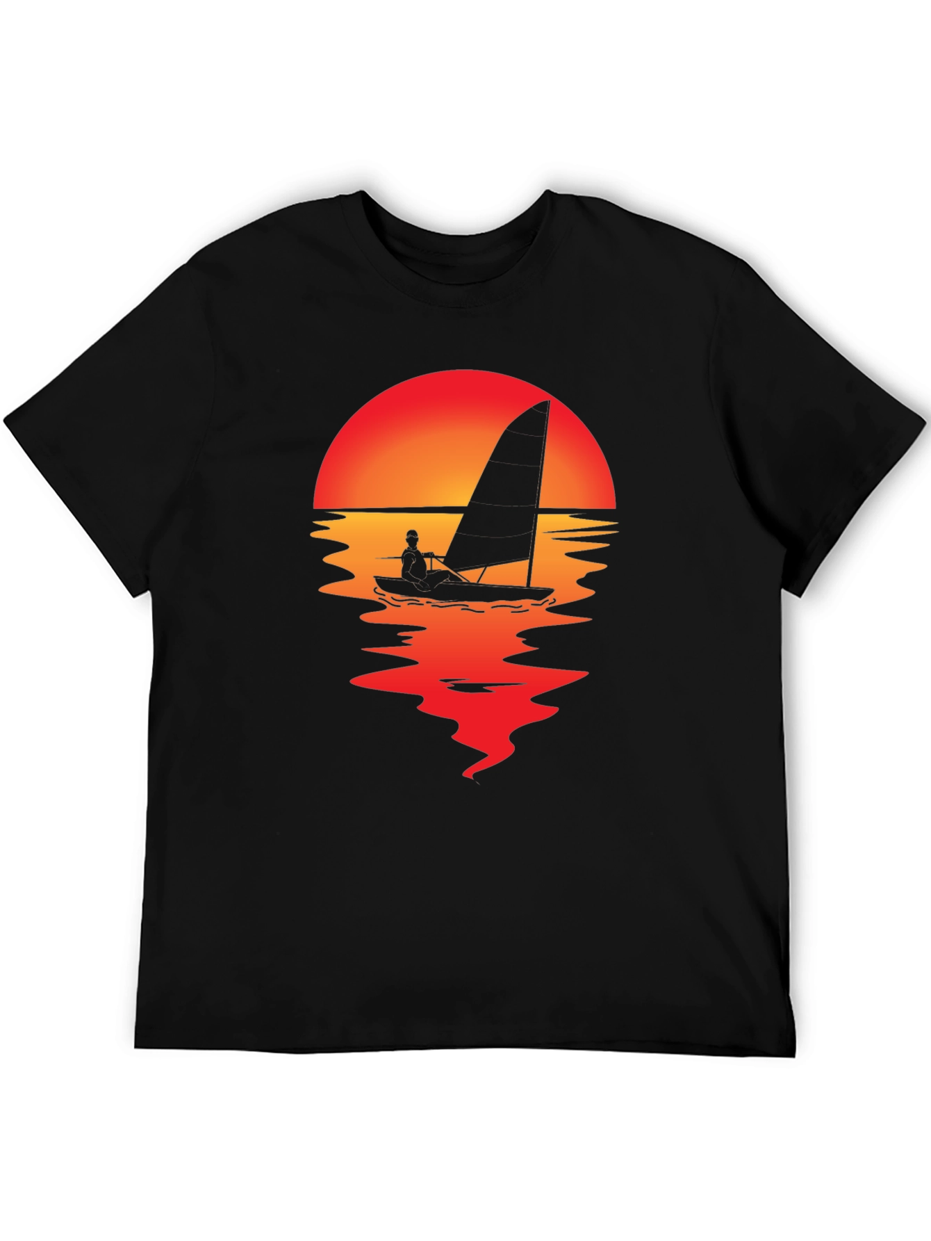 Black Sunset Sailboat Graphic Tee view 5