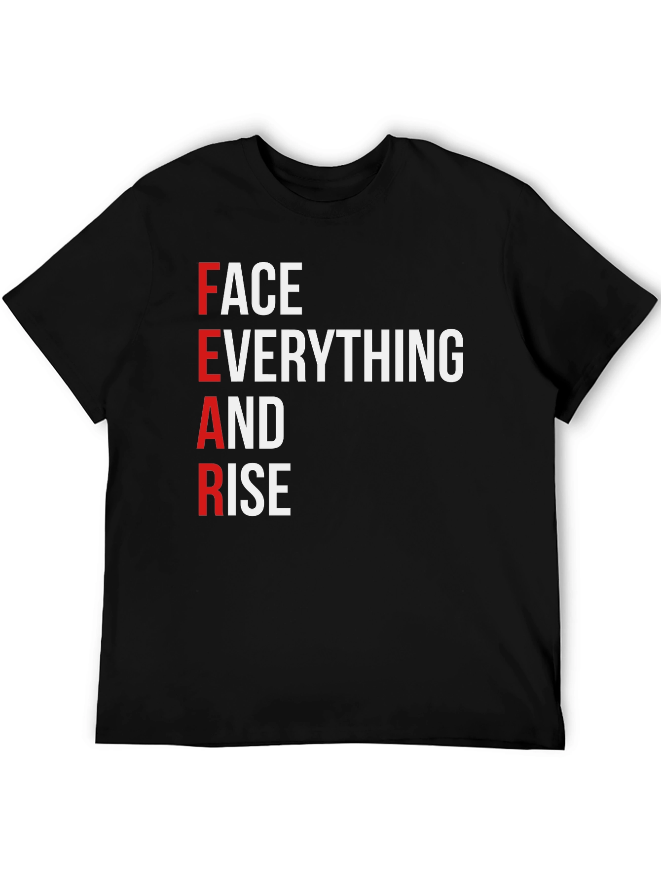 Black Motivational 'FEAR' Graphic T-Shirt view 5