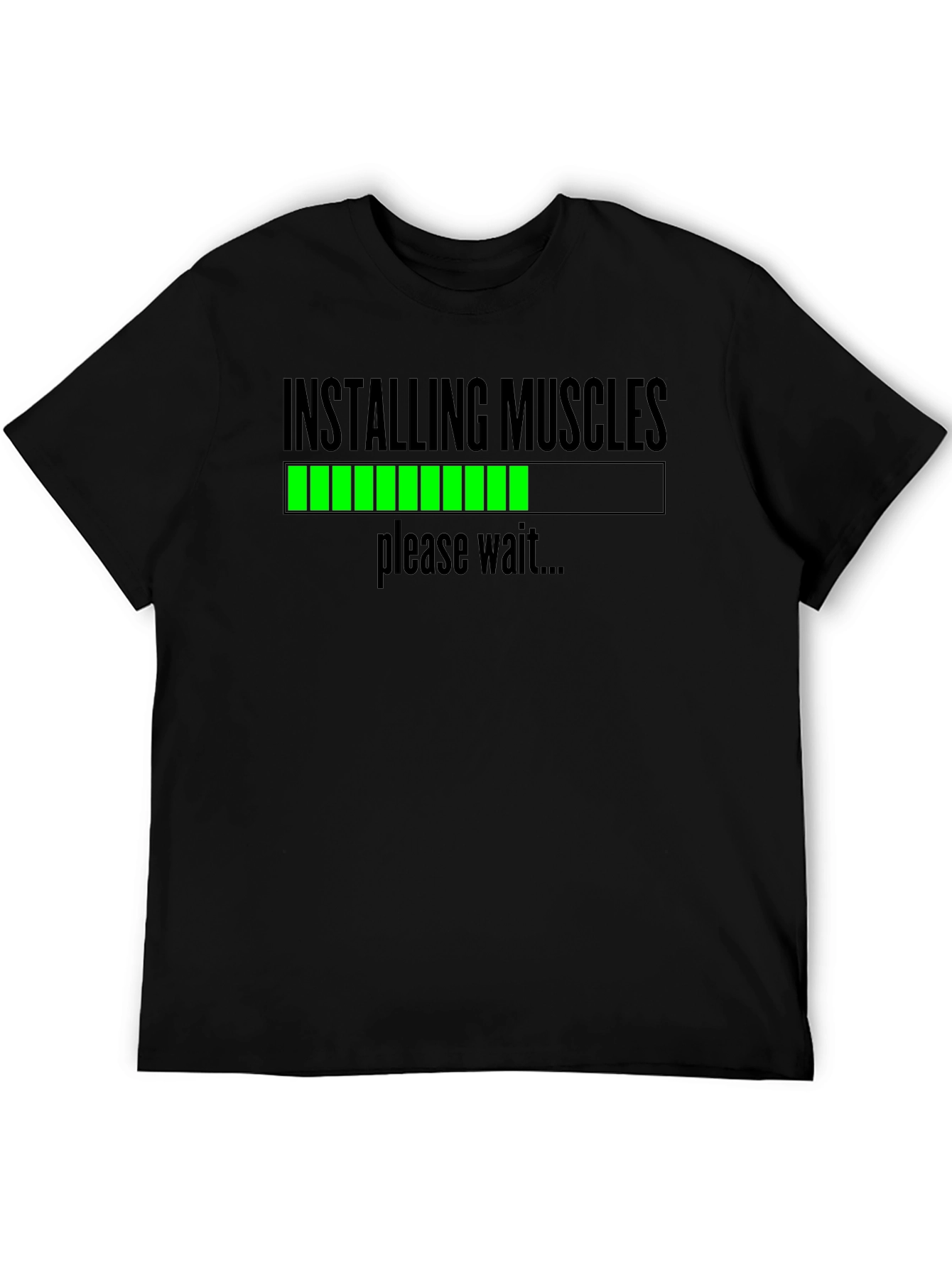 Black Installing Muscles Funny Workout T-Shirt view 5
