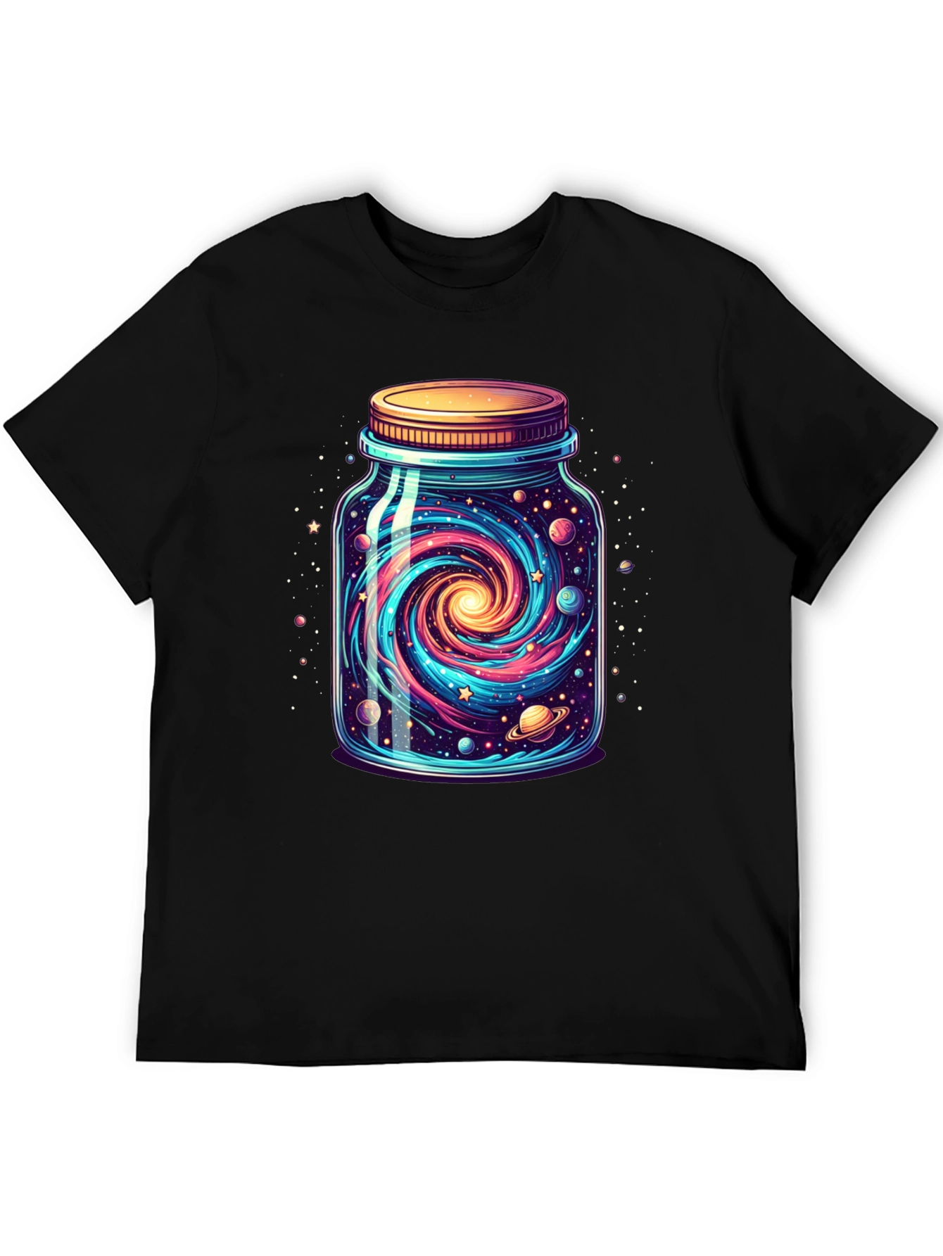 Black Galaxy Jar Graphic Tee - Men's Black T-Shirt view 5