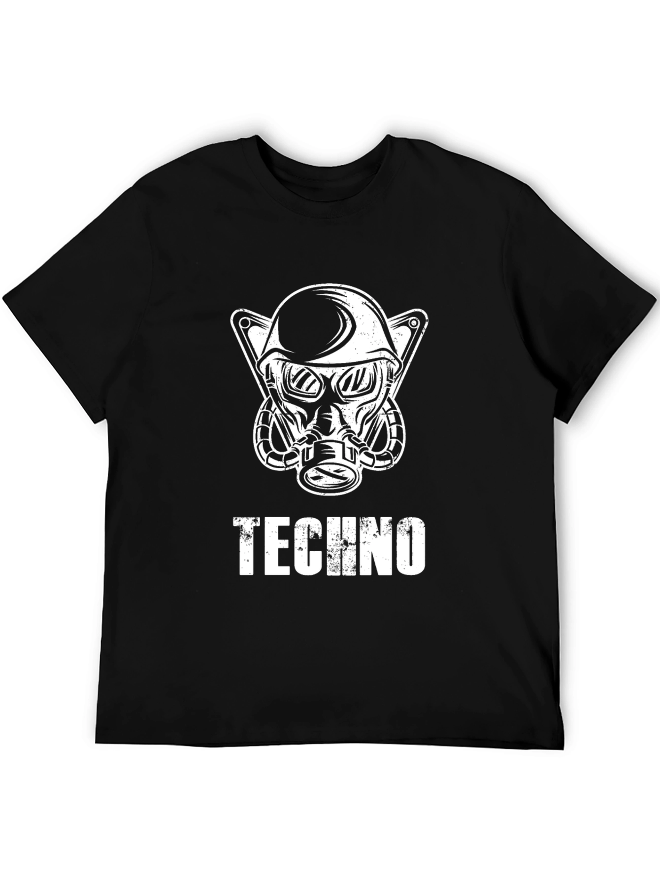 Black Techno Soldier Graphic T-Shirt - Cool Design! view 5