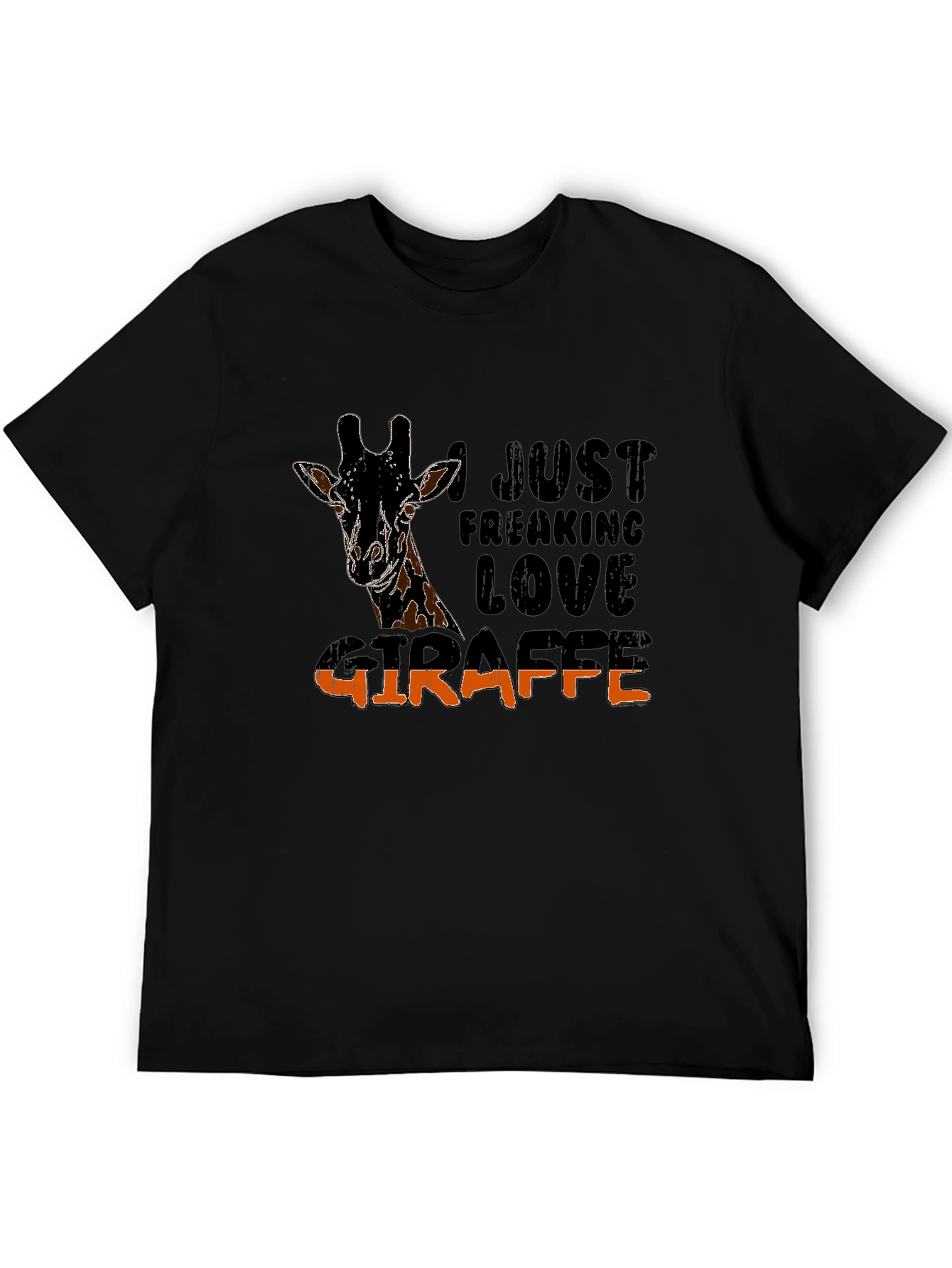 Black I Just Freaking Love Giraffe Graphic Tee view 5