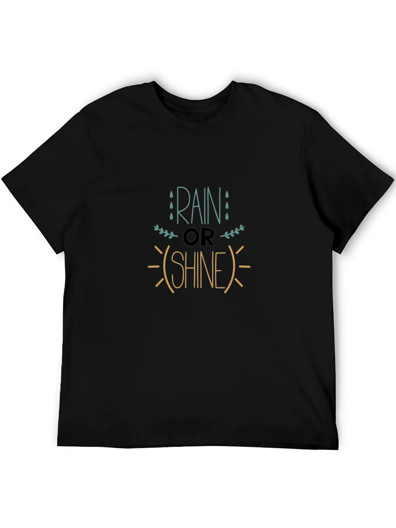 Black Rain or Shine Graphic Tee - Black Cotton T-Shirt view 5