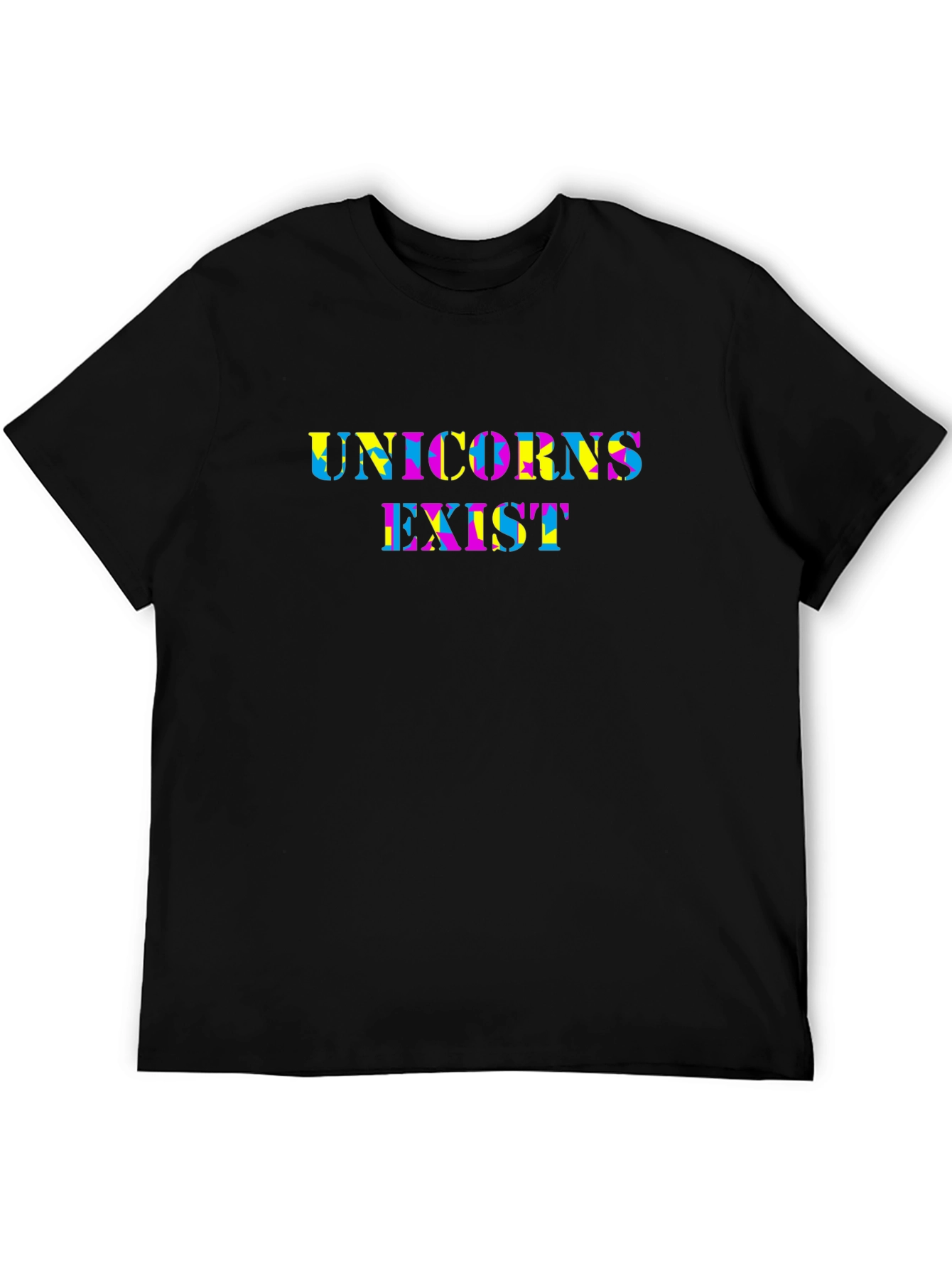 Black Unicorns Exist Black Crew Neck T-Shirt view 5