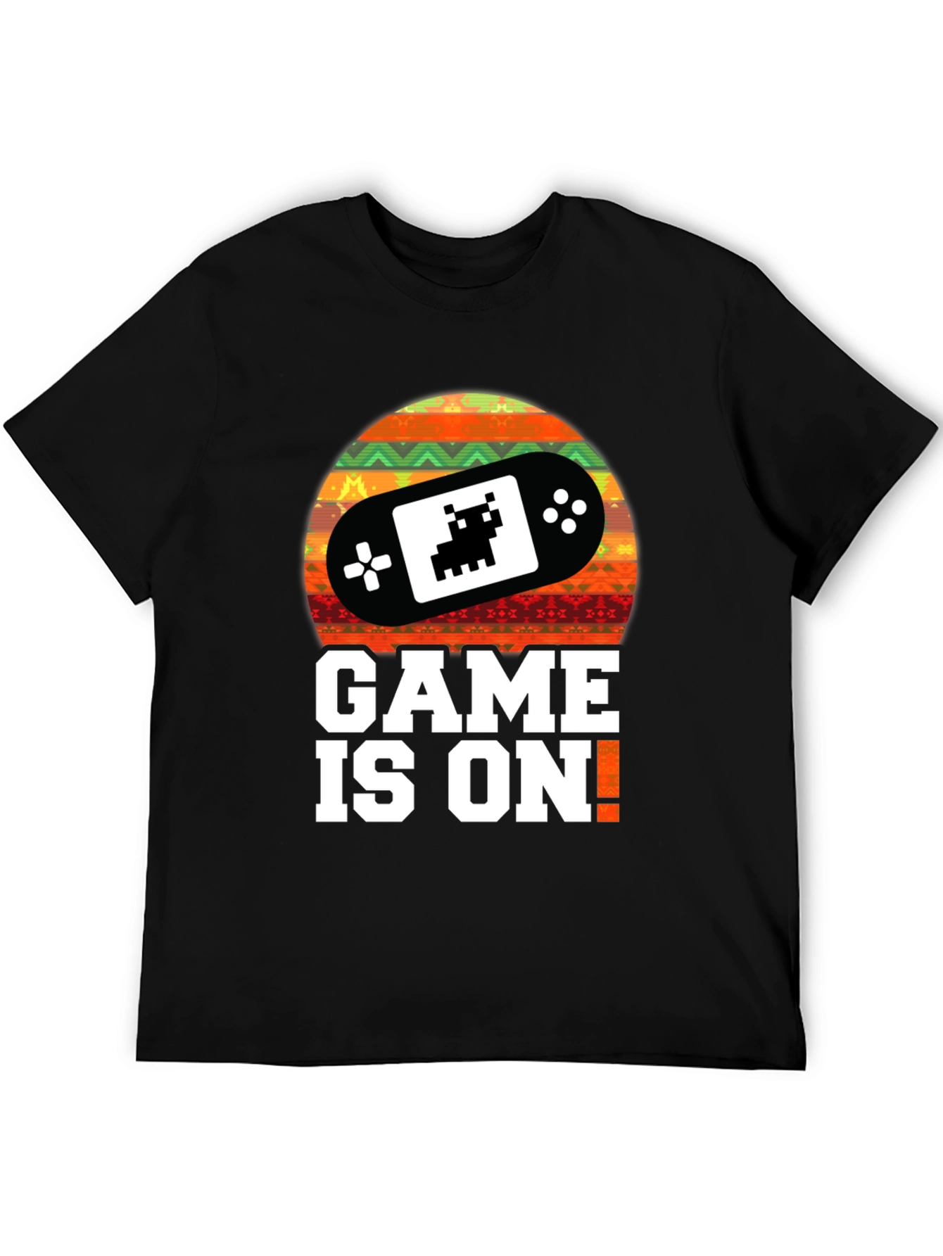 Black Game On! Retro Gamer T-Shirt - Black view 5