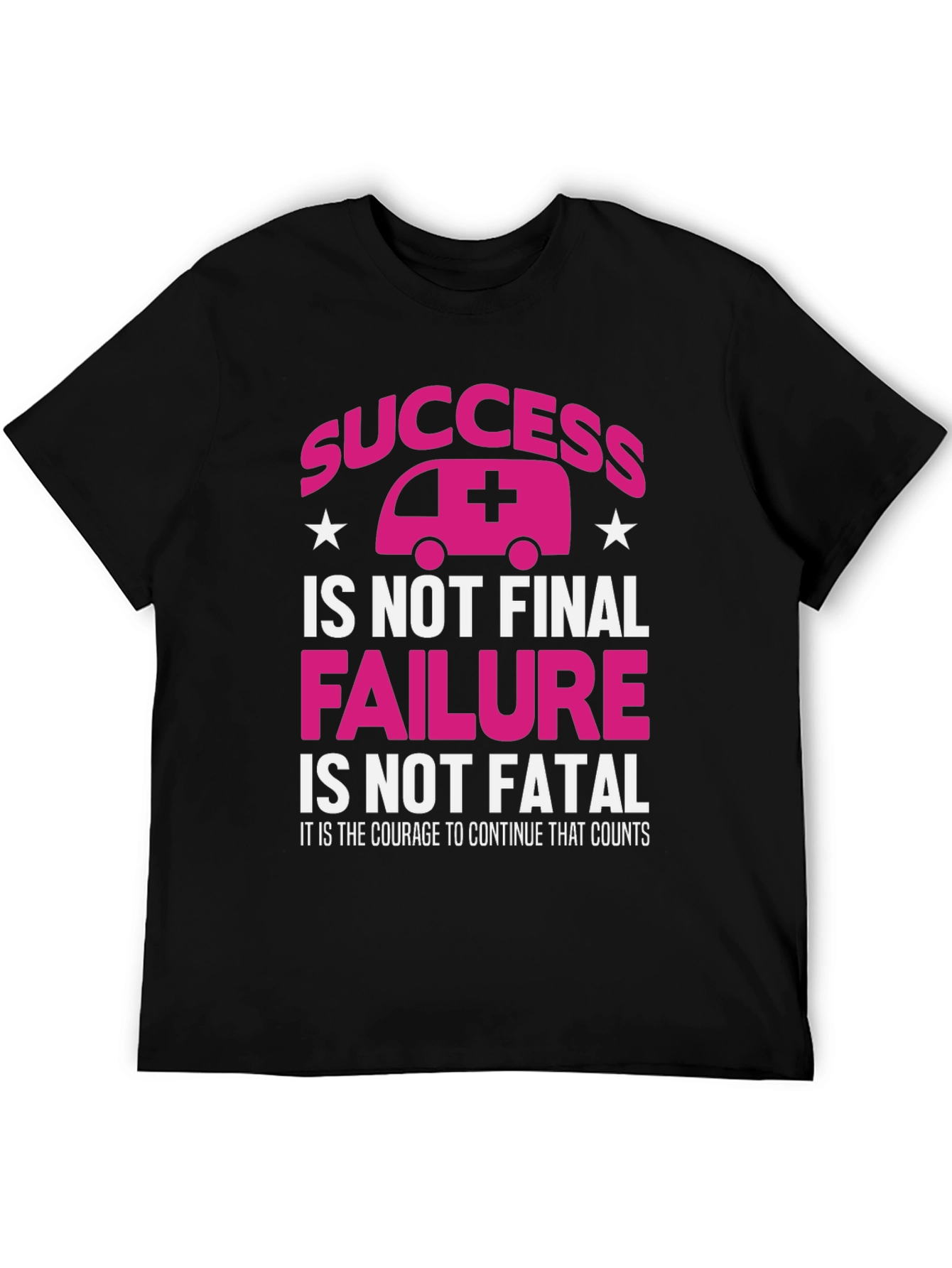 Black Success Ambulance Graphic Tee - Courage Counts T-Shirt view 5