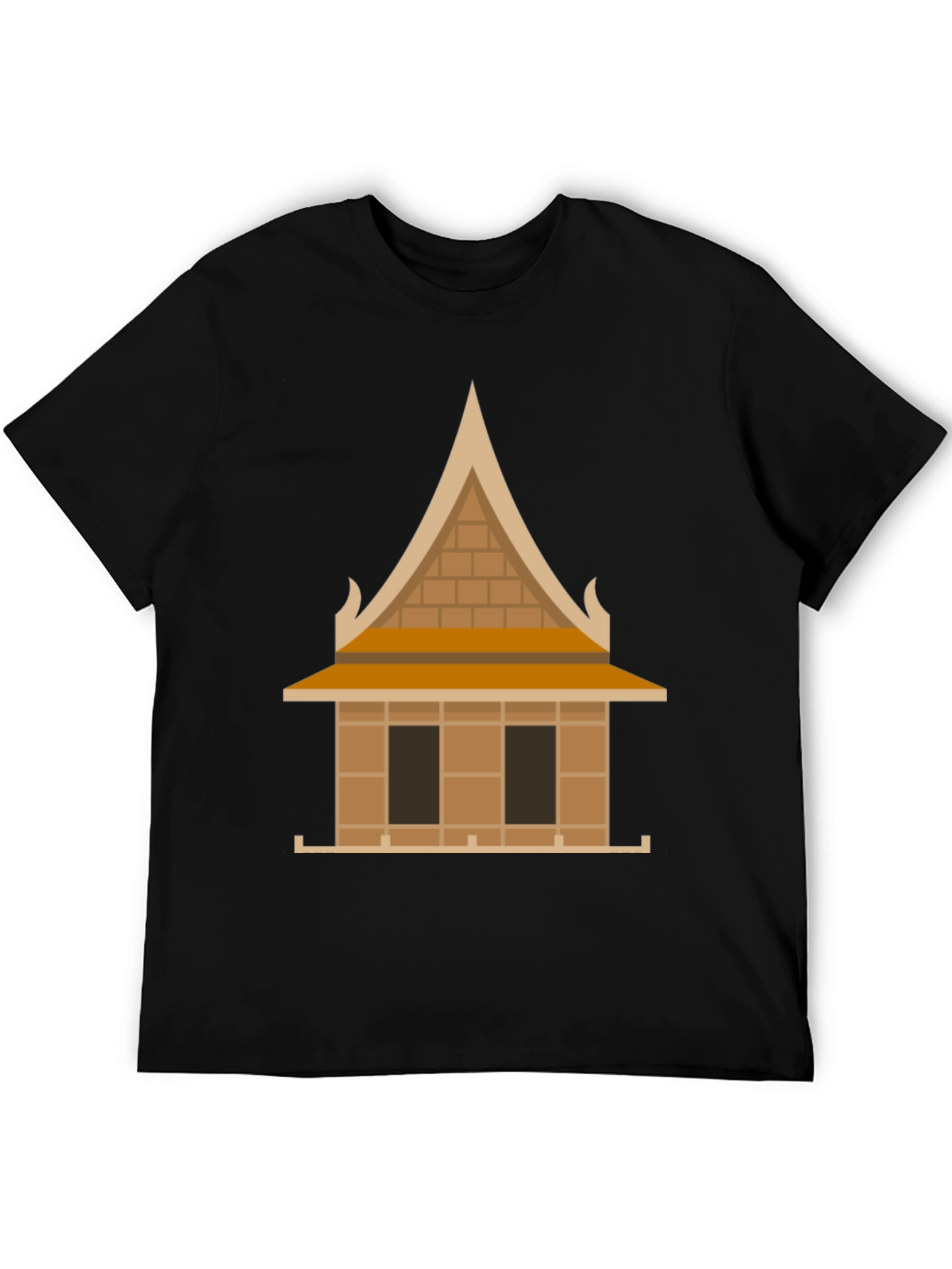 Black Architectural Style Graphic Tee - Black Unisex view 5