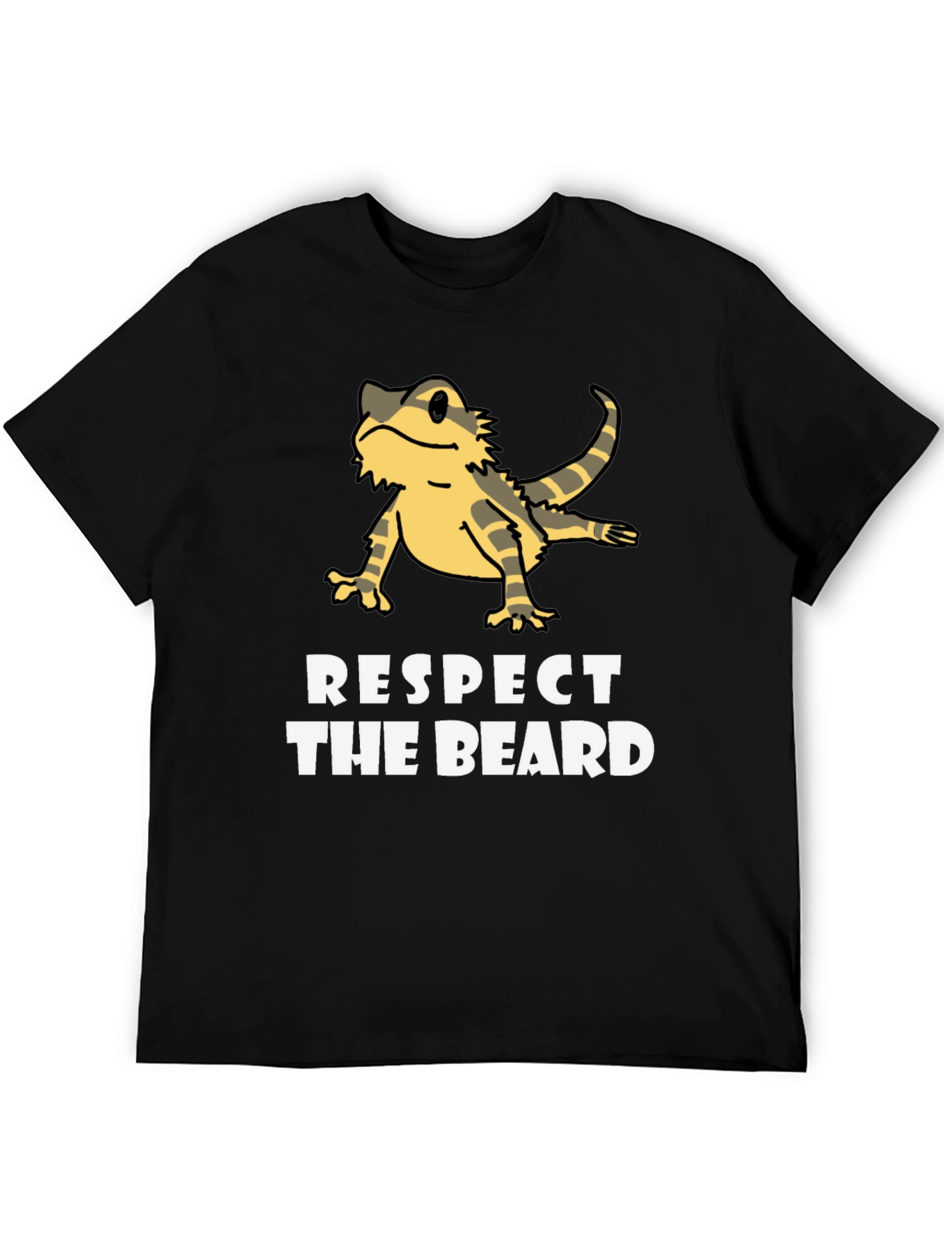 Black Respect The Beard Bearded Dragon T-Shirt view 5