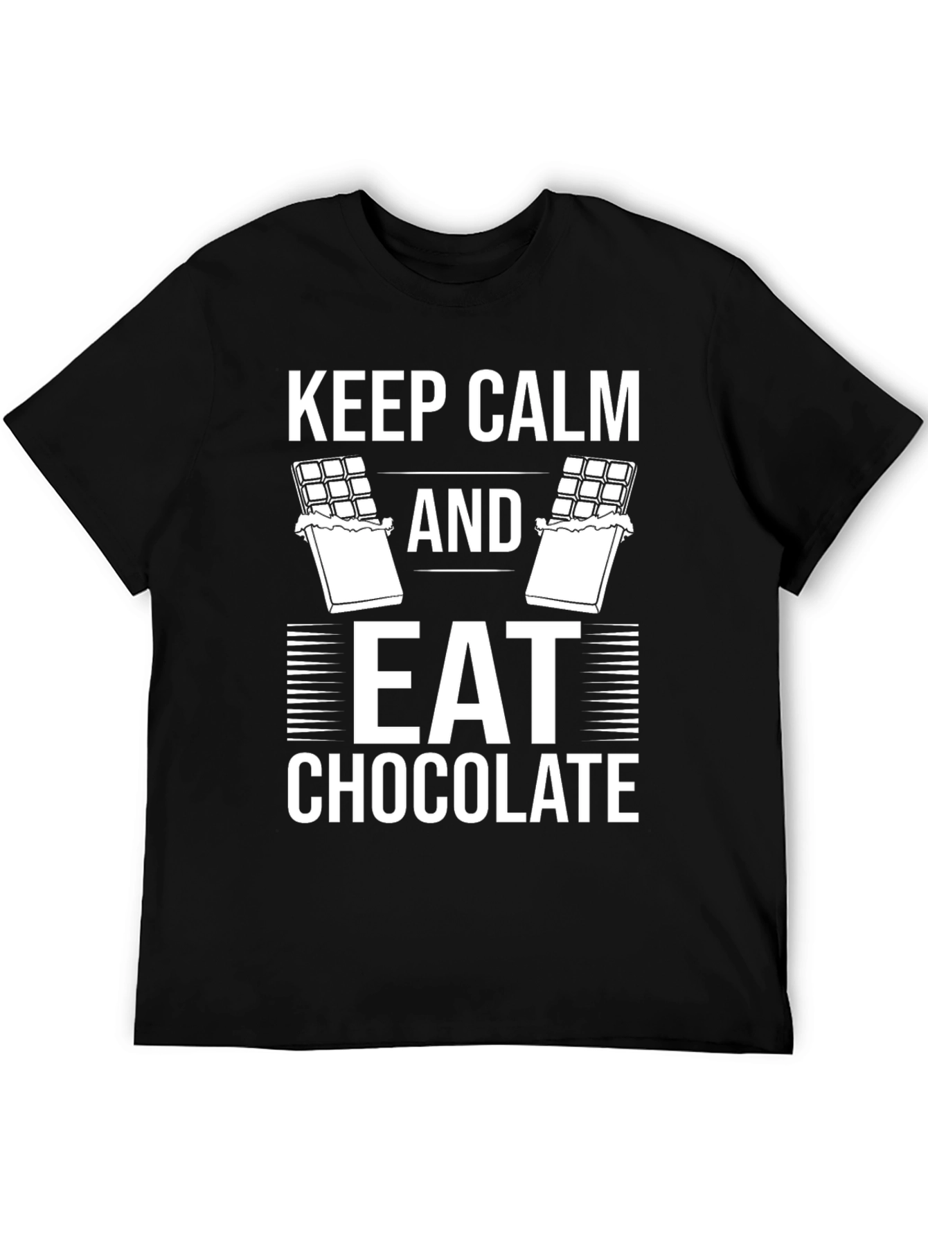 Black Keep Calm & Eat Chocolate Graphic Tee view 5