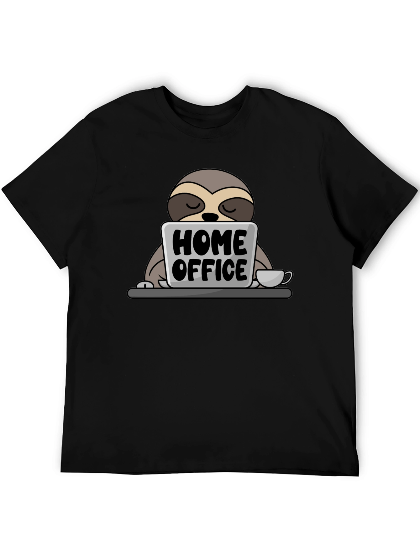 Black Home Office Sloth T-Shirt - Cute Work From Home Tee view 5
