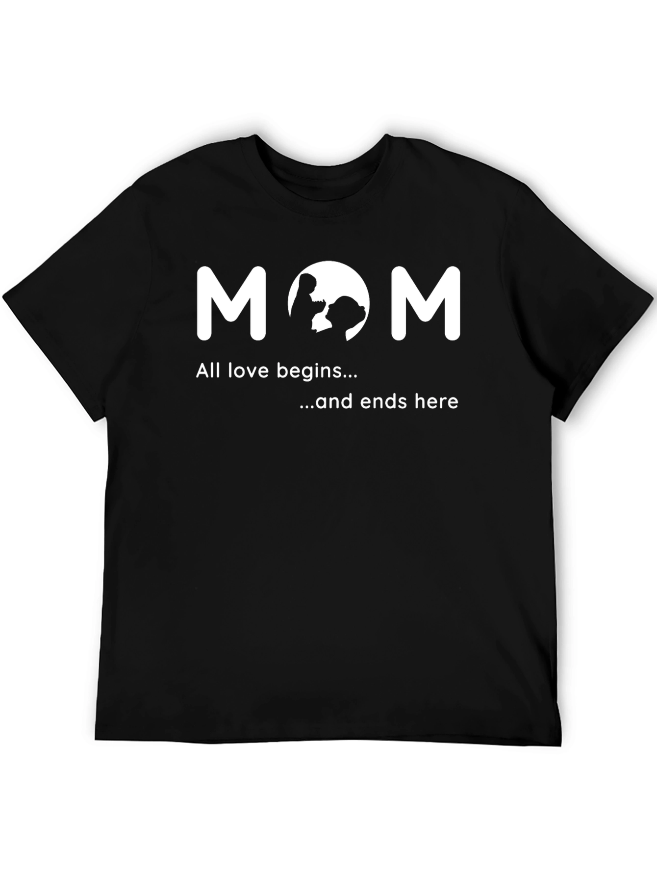 Black Mom Love Begins & Ends Here Graphic T-Shirt view 5