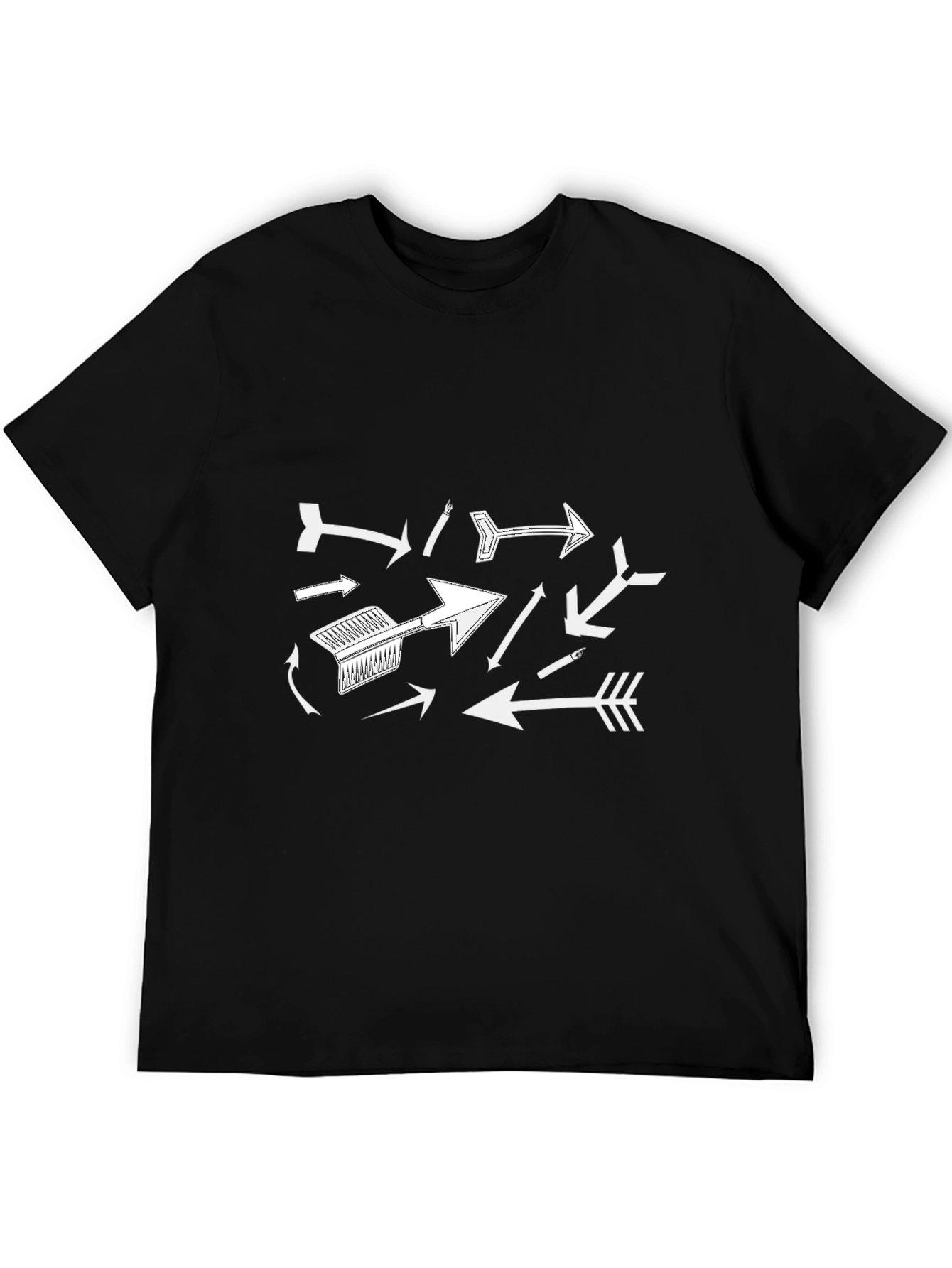 Black Arrow Graphic Print Black T-Shirt view 5