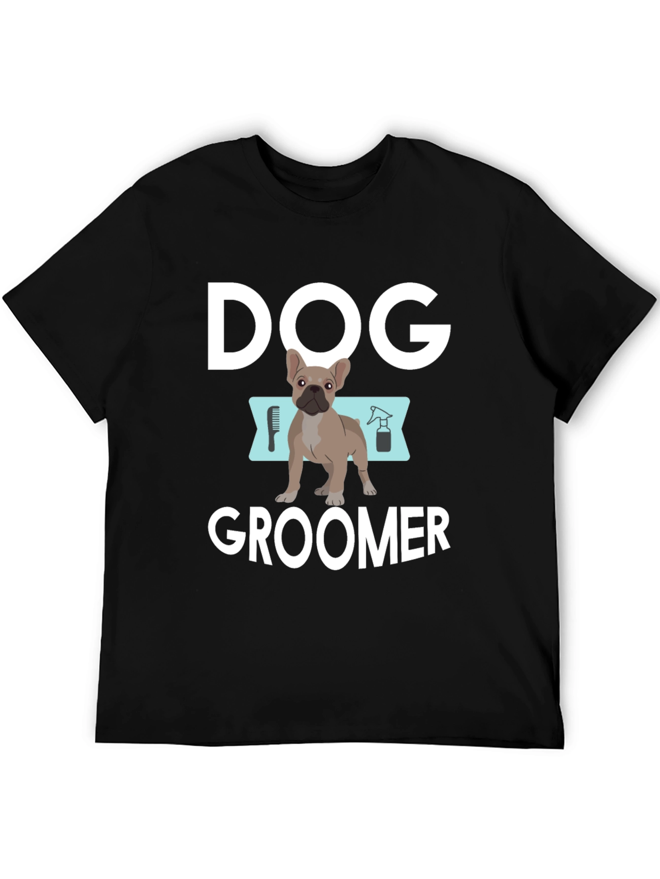 Black Dog Groomer T-Shirt - French Bulldog Design view 5
