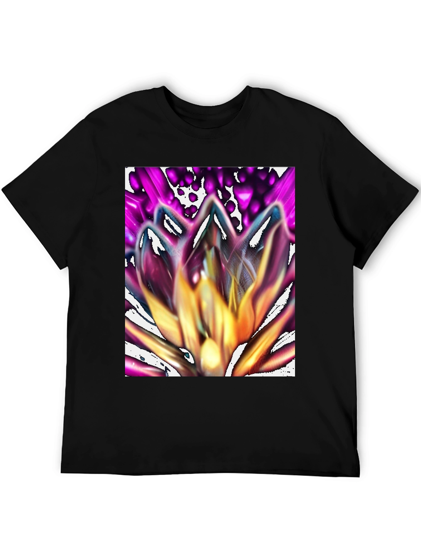 Black Abstract Flower Graphic Tee - Stylish Unisex T-Shirt view 5