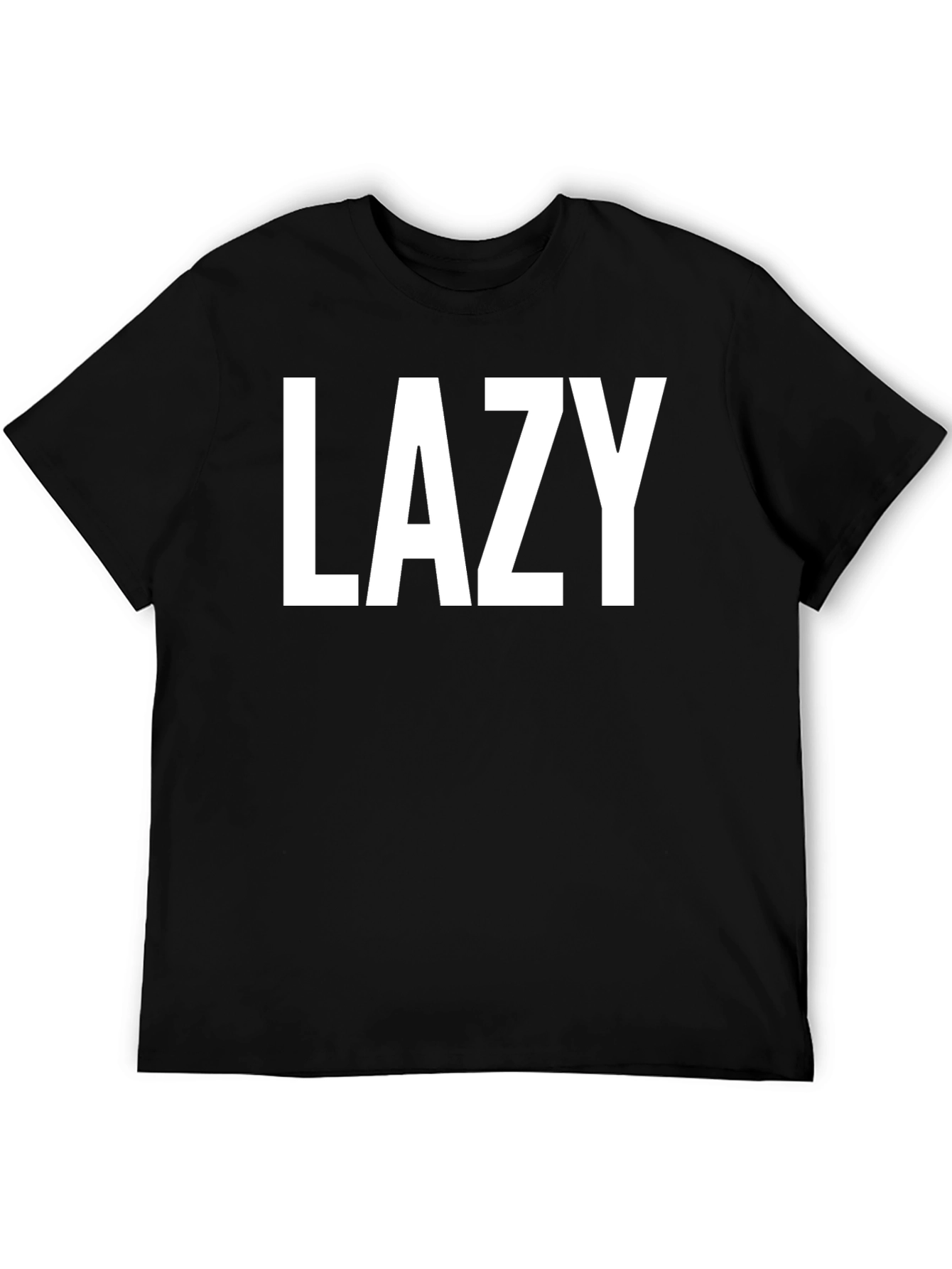 Black Lazy Graphic Tee - Black Short Sleeve Shirt view 5