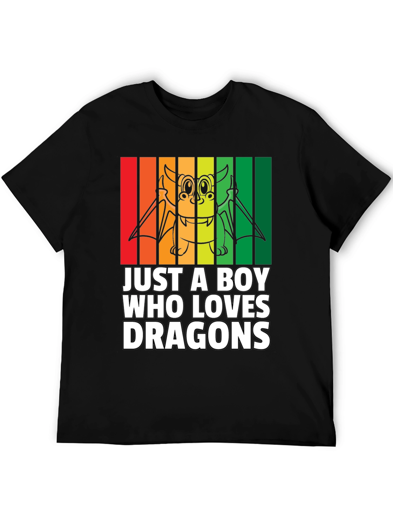 Black Just A Boy Who Loves Dragons T-Shirt view 5