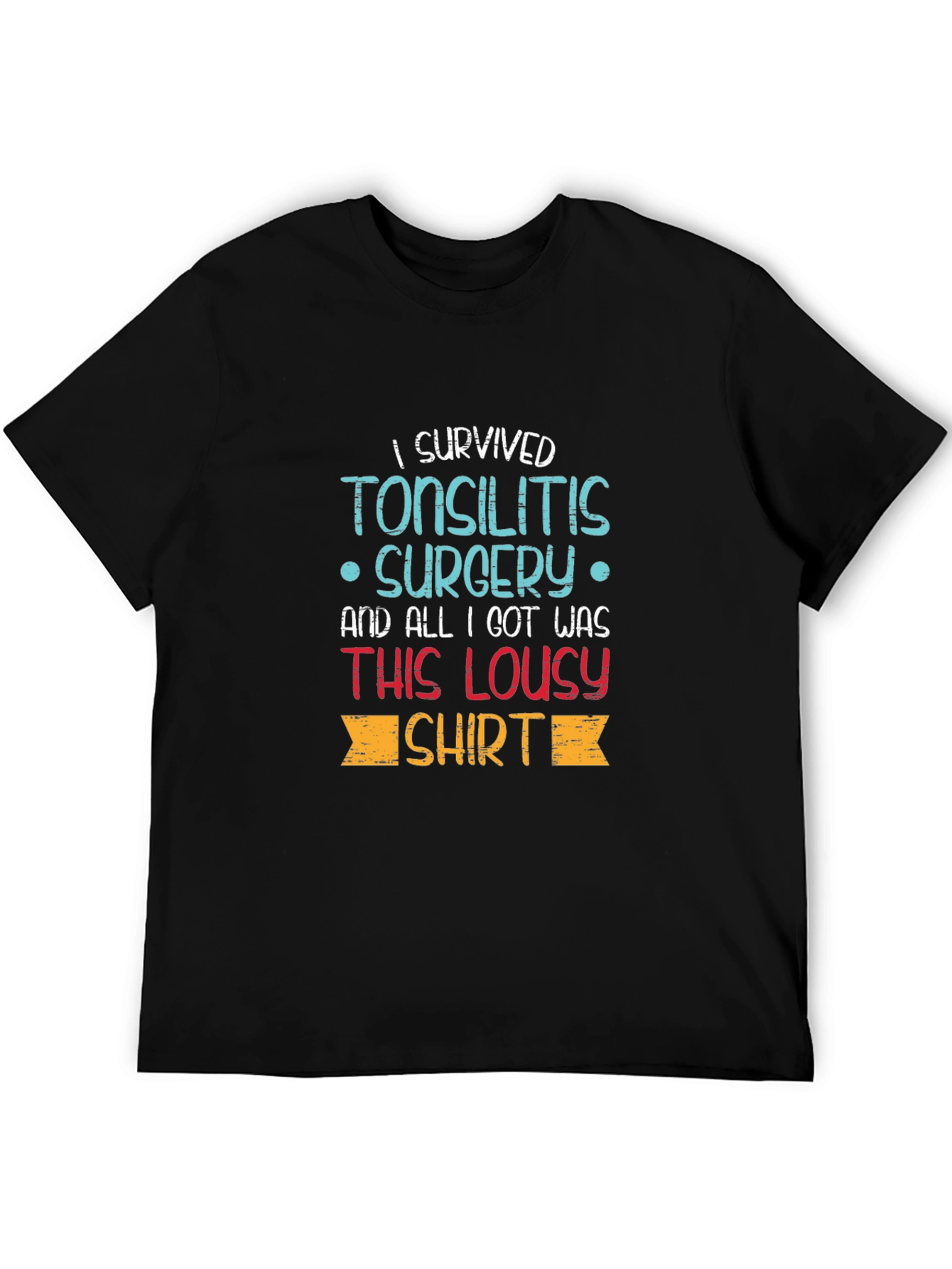 Black Tonsillitis Surgery Survivor T-Shirt view 5