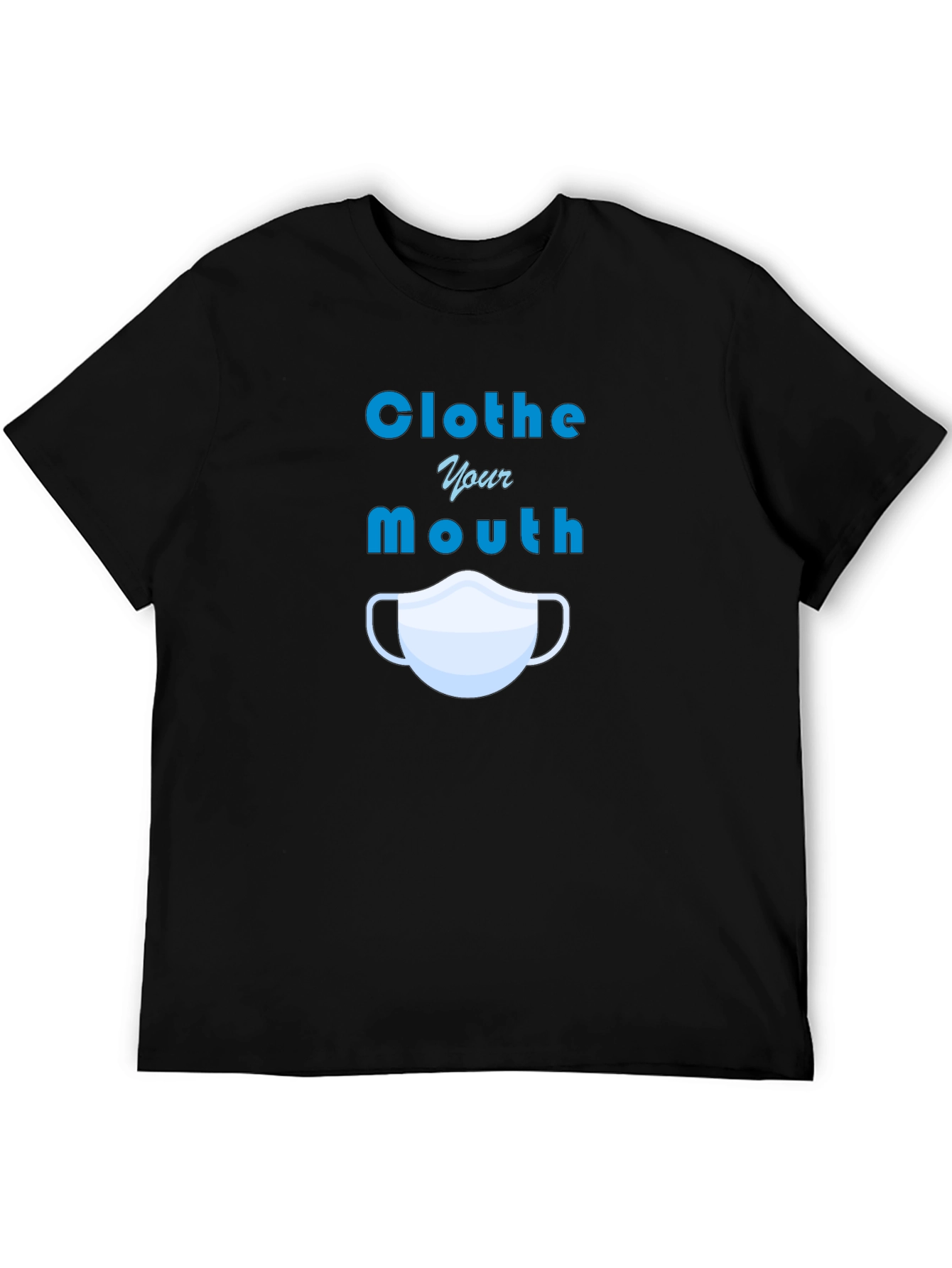 Black Clothe Your Mouth Graphic Tee - Protect Yourself! view 5