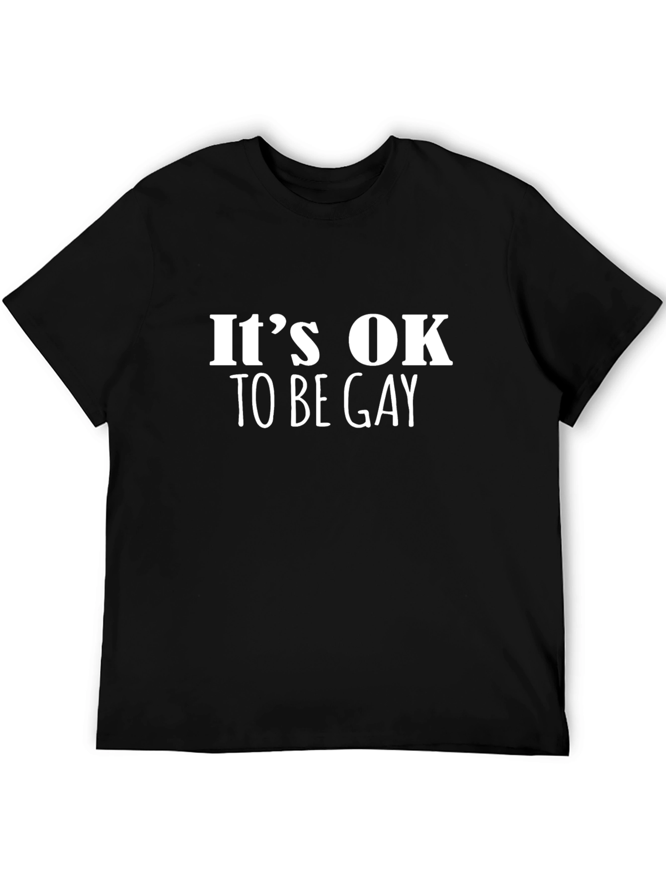 Black It's OK to Be Gay Black T-Shirt view 5