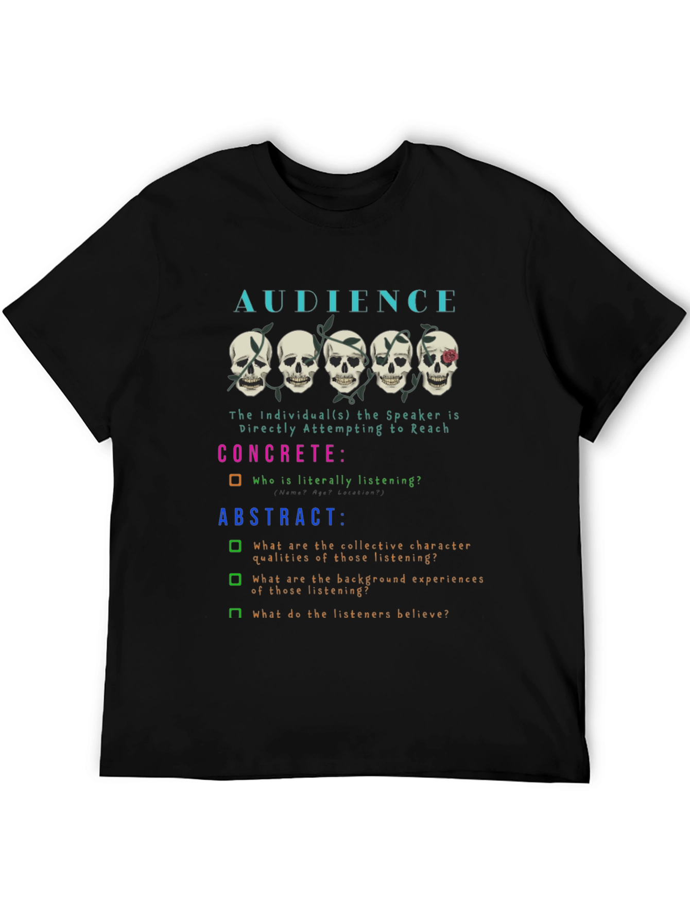 Black Audience Skull Graphic T-Shirt view 5