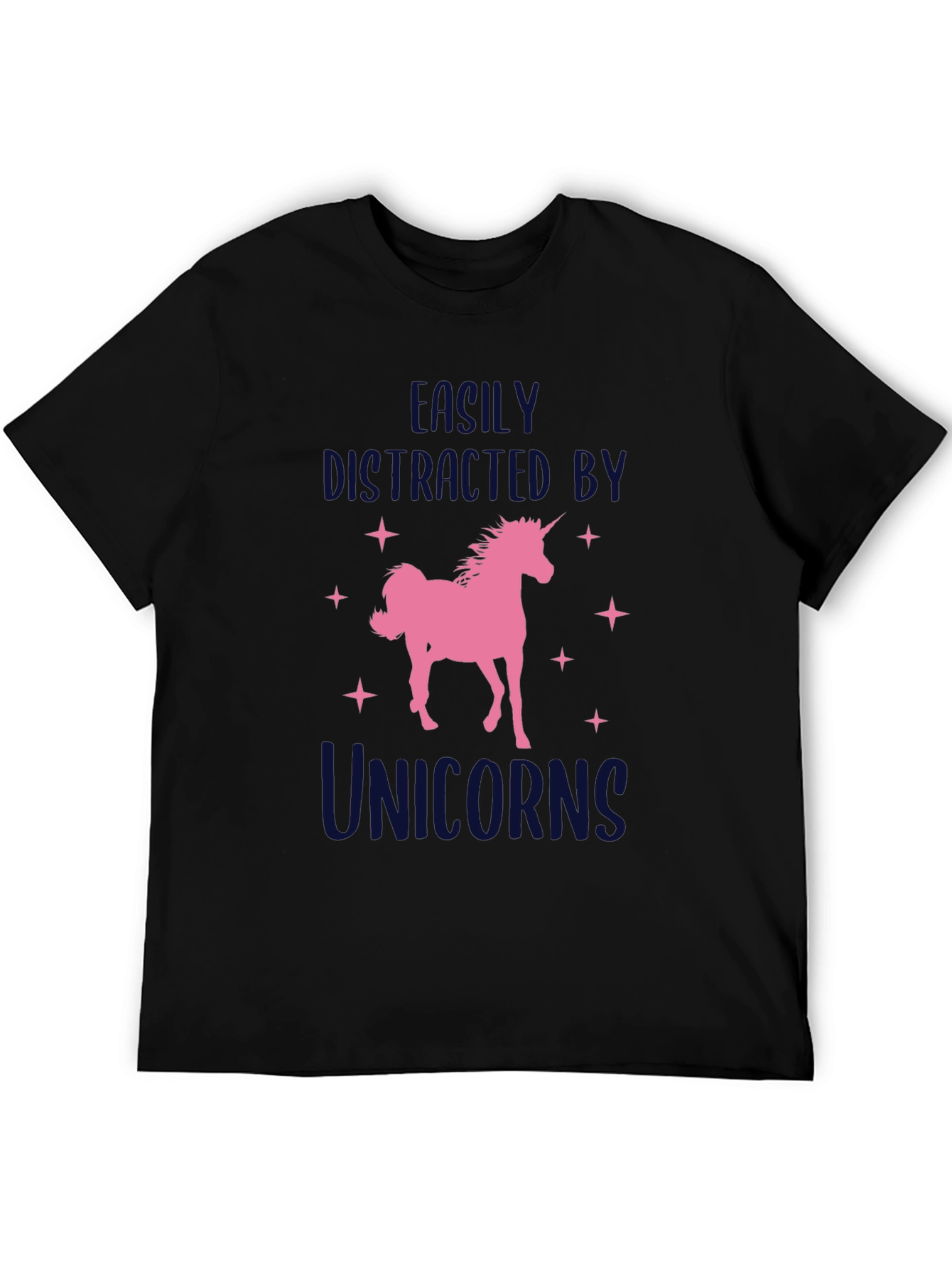 Black Unicorn Lover T-Shirt - Easily Distracted view 5