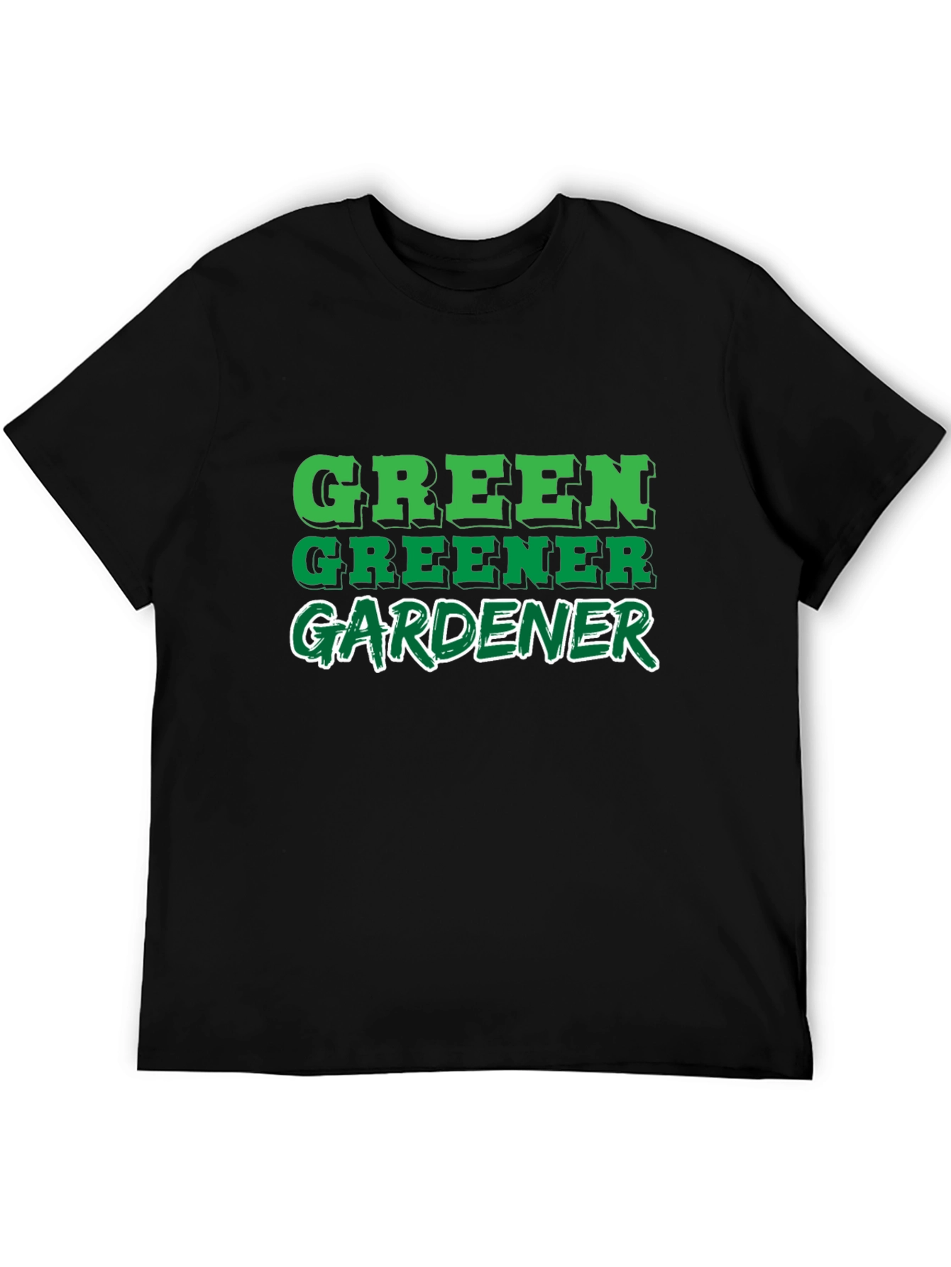 Black Green Greener Gardener Black T-Shirt view 5