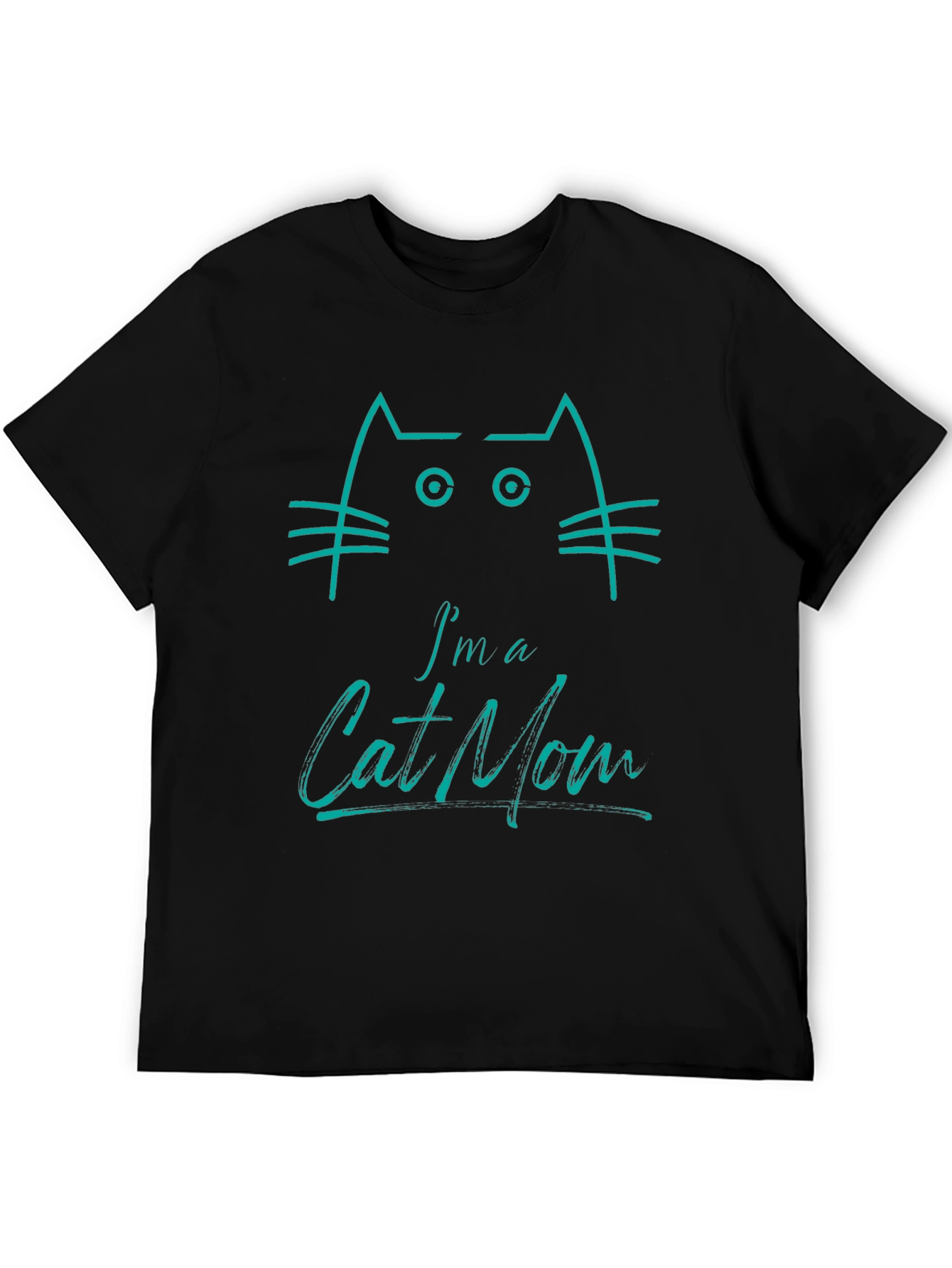 Black I'm a Cat Mom Graphic Tee - Unisex Black T-Shirt view 5