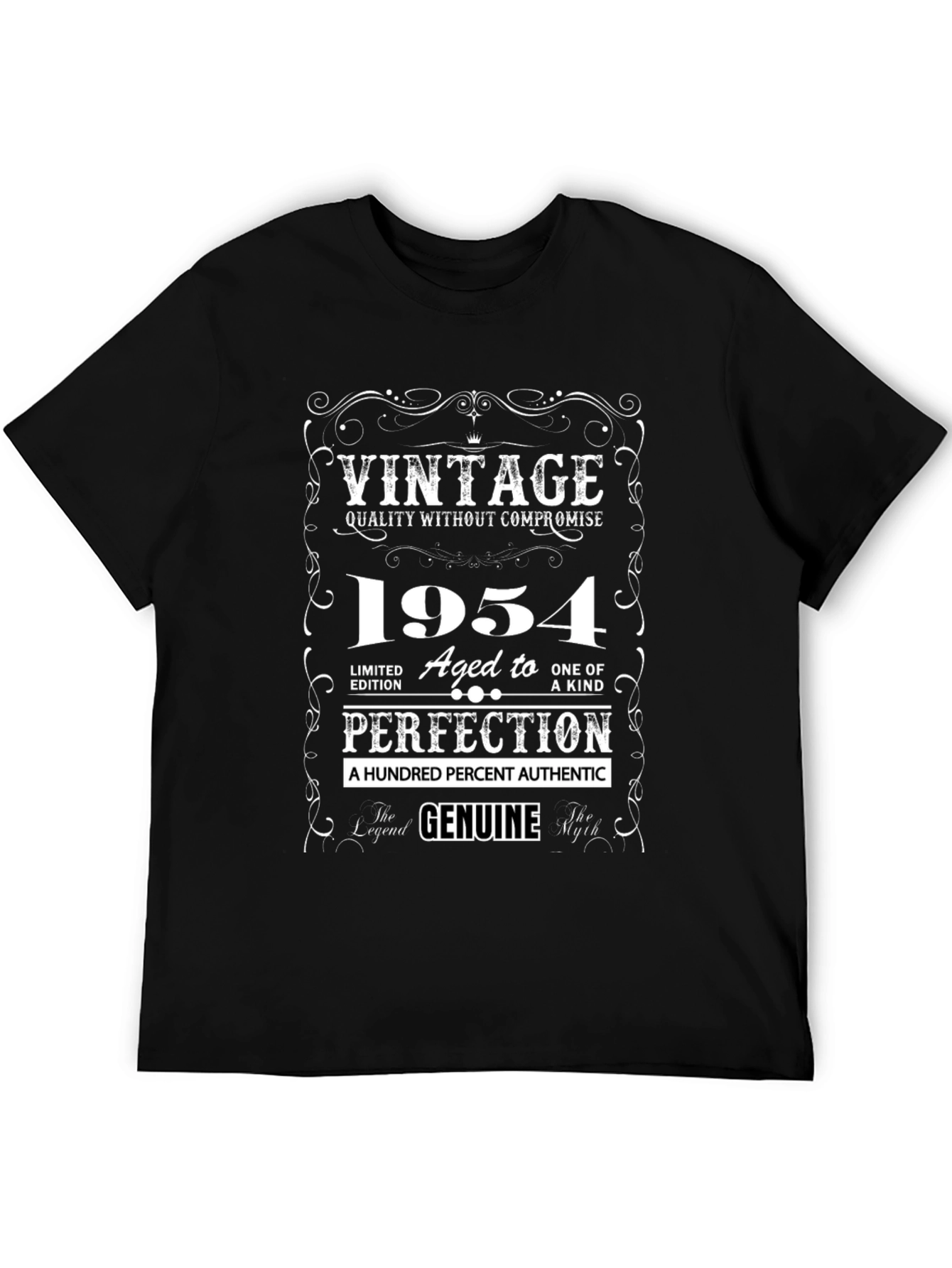 Black Vintage 1954 Aged to Perfection T-Shirt view 5