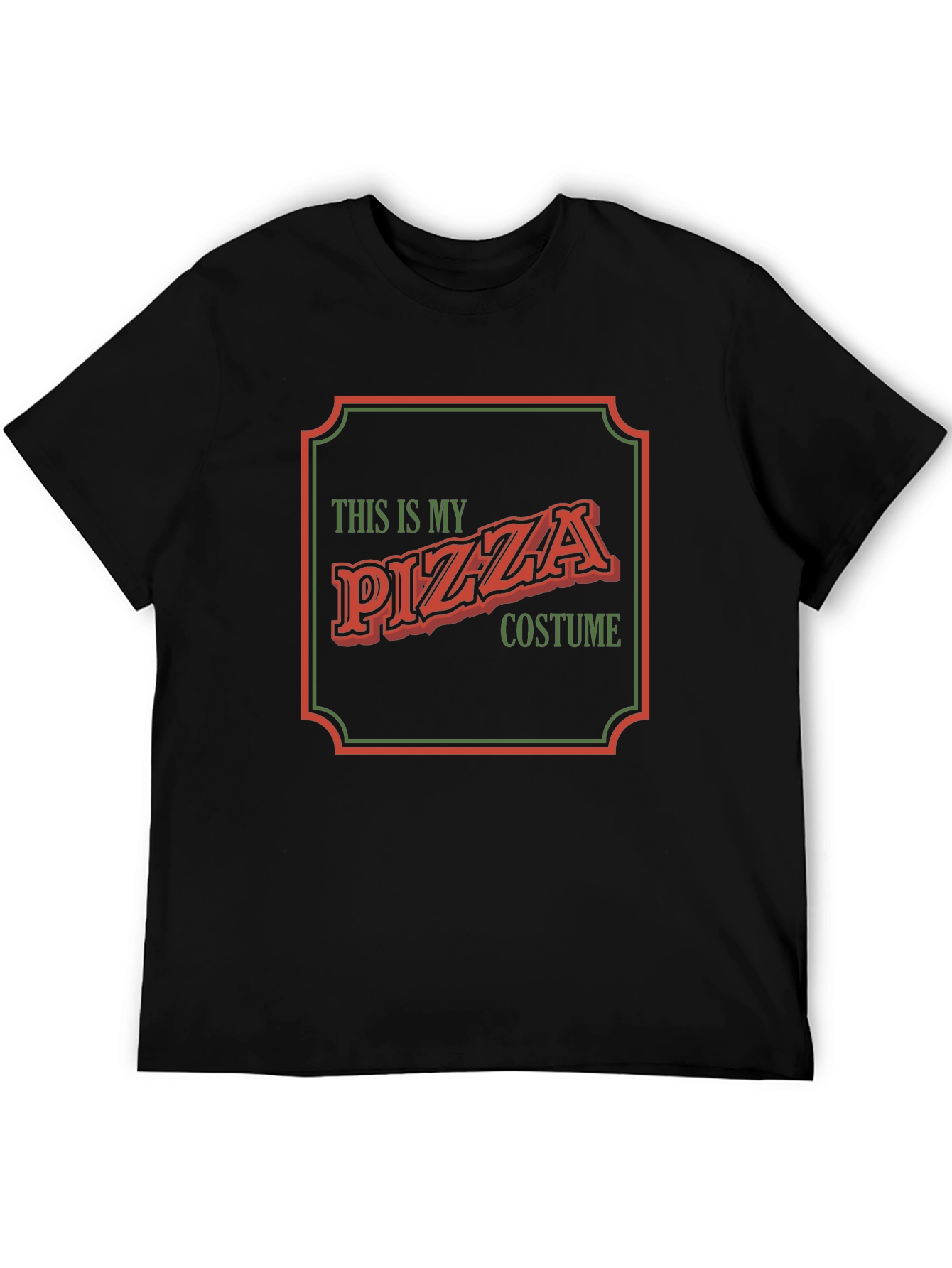 Black Pizza Costume T-Shirt - Funny Halloween Tee view 5