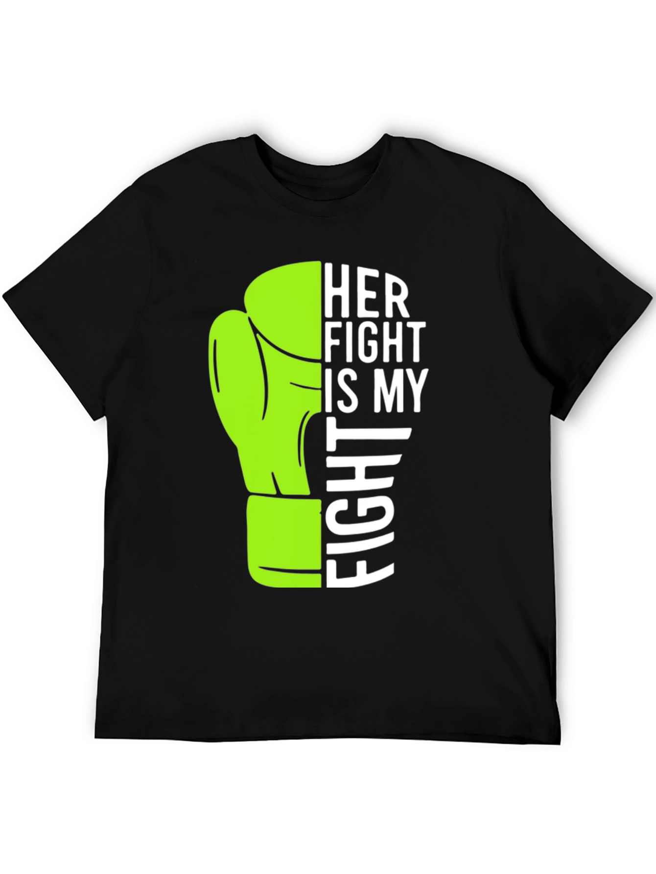 Black Her Fight is My Fight T-Shirt Boxing Glove view 5