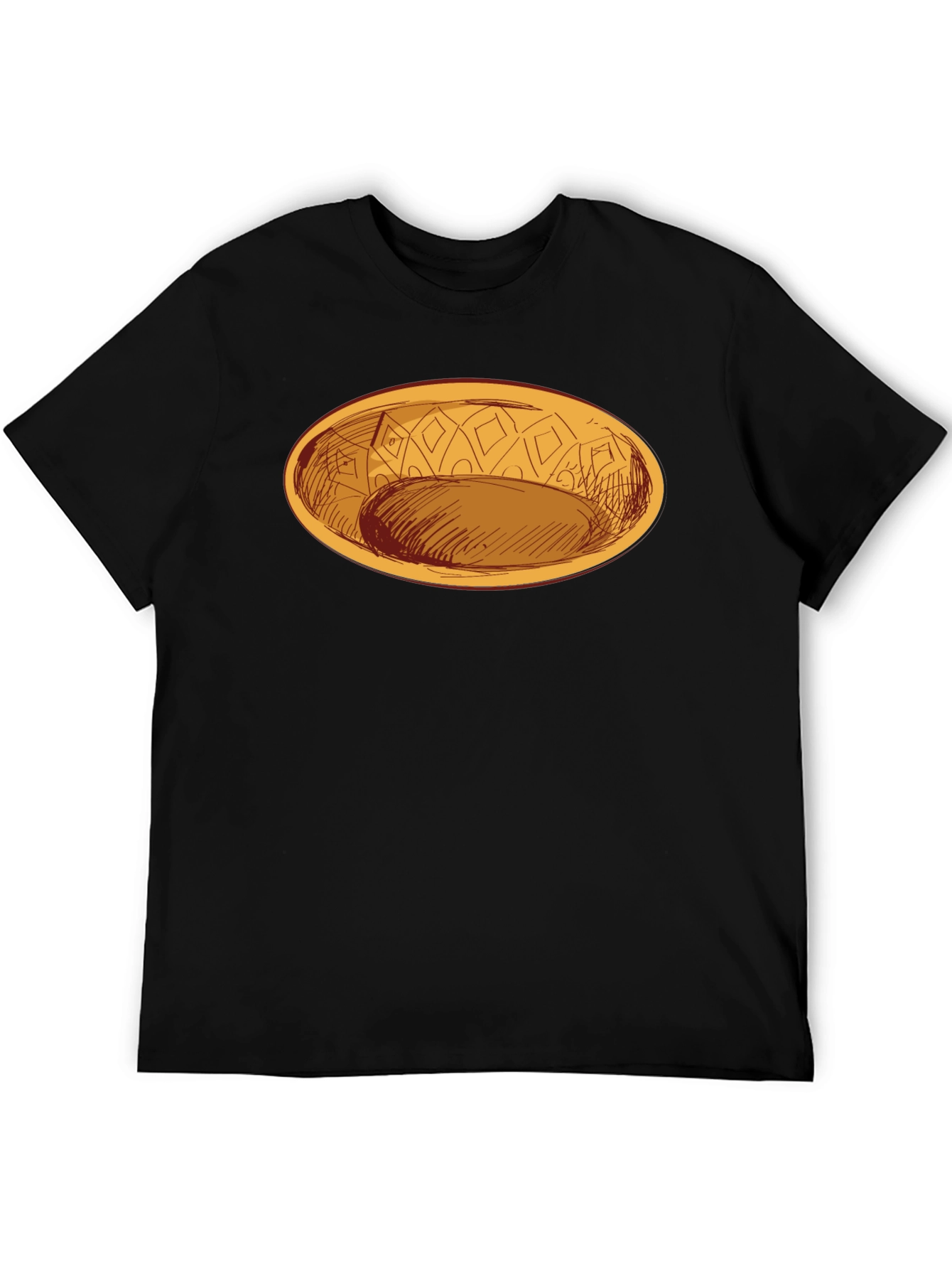 Black Oval Dish Graphic Tee - Modern Style view 5