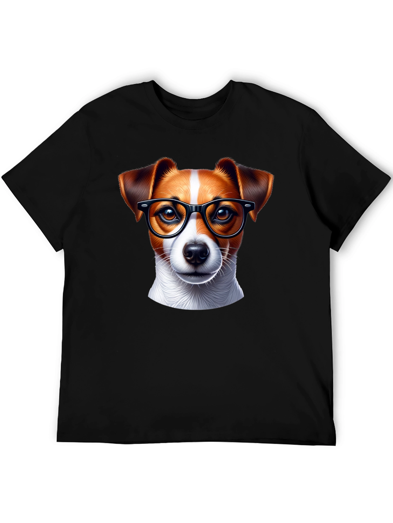 Black Dog with Glasses T-Shirt - Black view 5