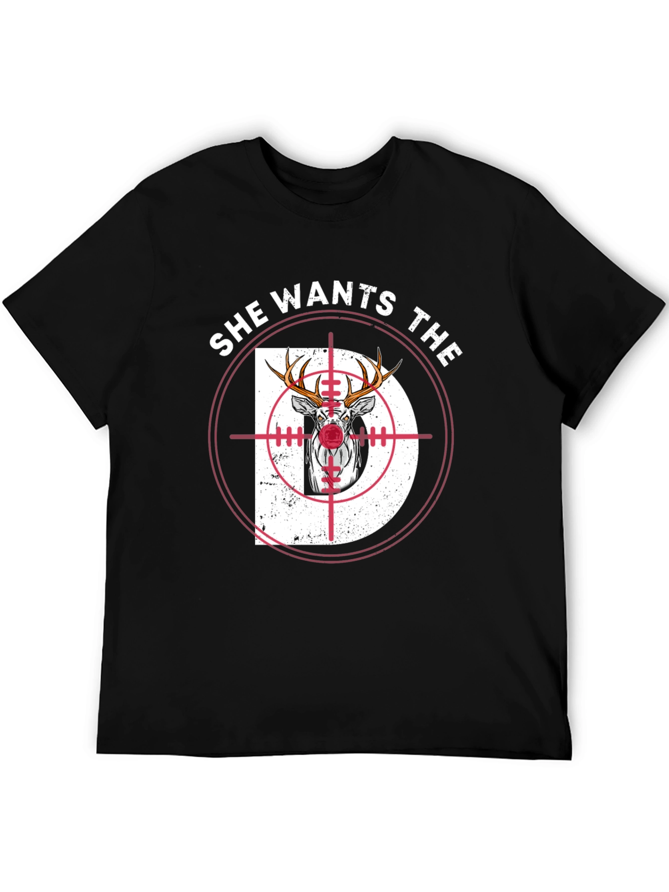 Black She Wants The D Deer Hunting T-Shirt view 5