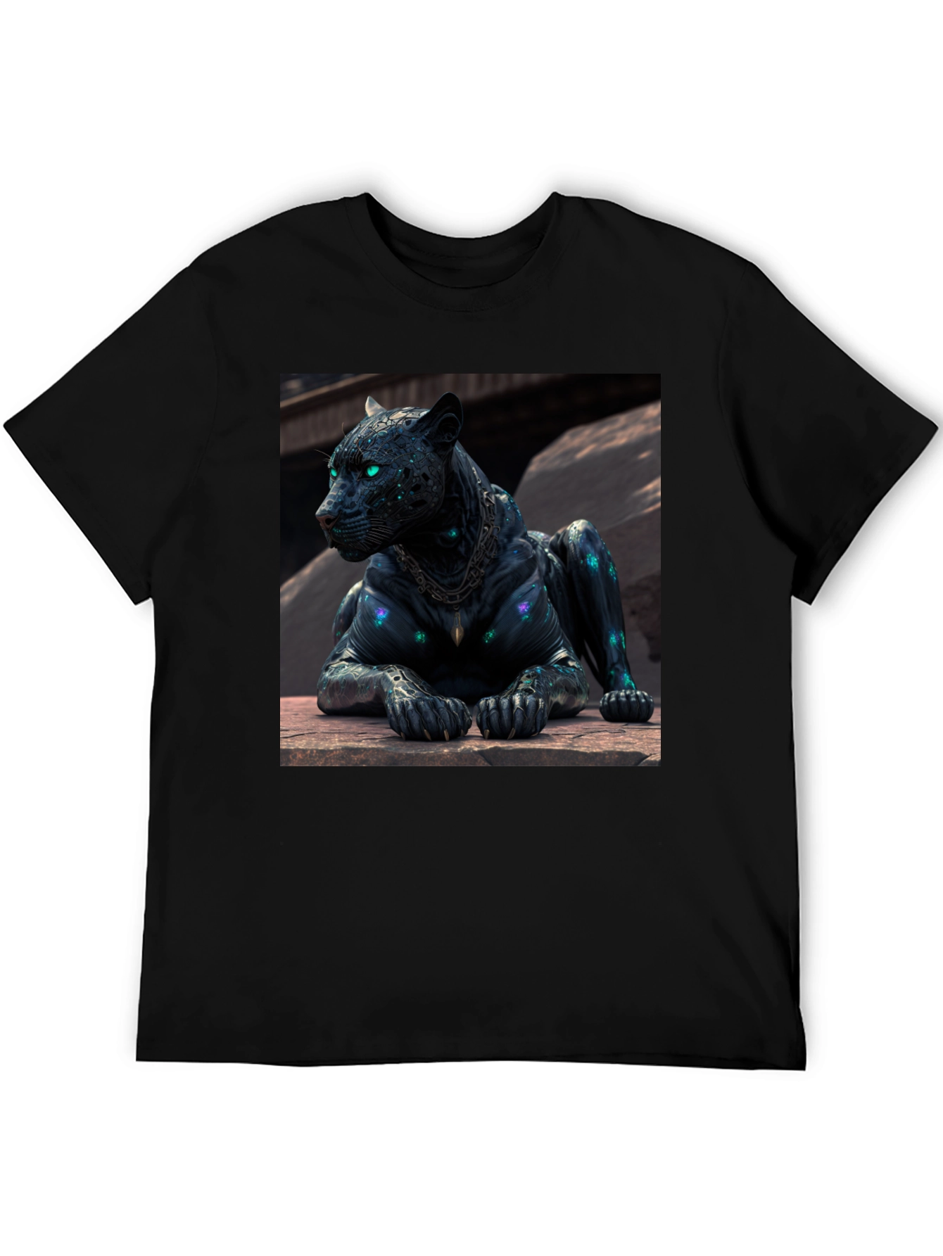 Black Black Panther Graphic Tee - Unique Design view 5