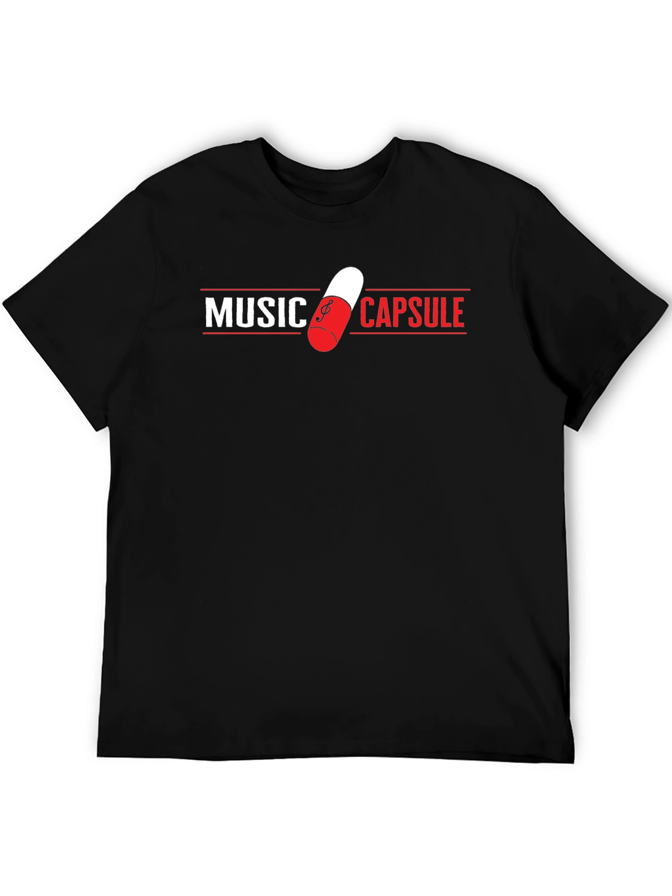 Black Music Capsule Graphic T-Shirt - Trendy Black Tee view 5