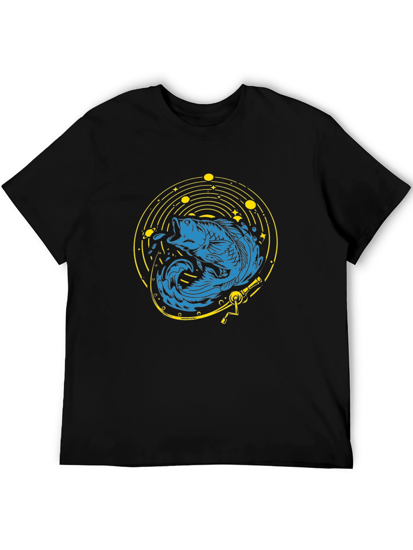Black Cosmic Fish T-Shirt -  Unique Graphic Tee view 5