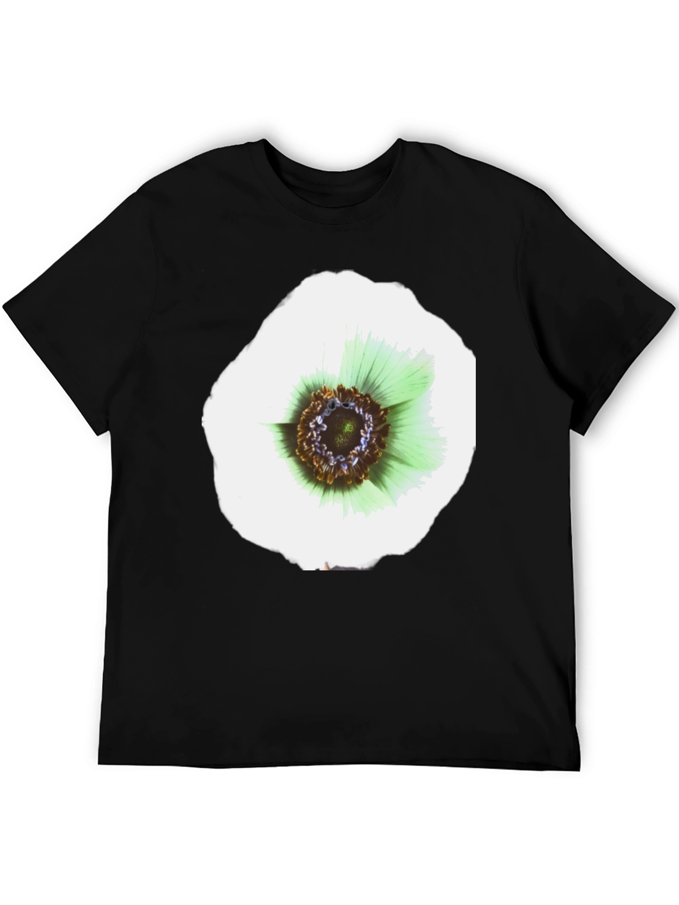 Black Floral Graphic Tee - Soft Cotton Crew Neck view 5